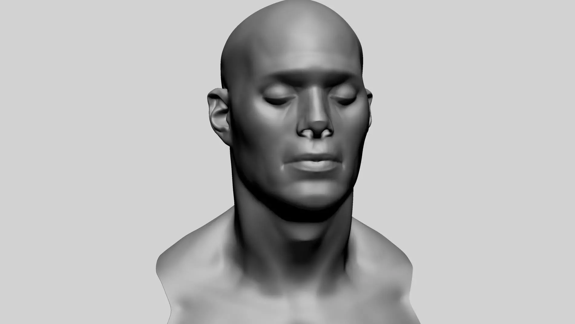 Base Male Head E 3D model_0