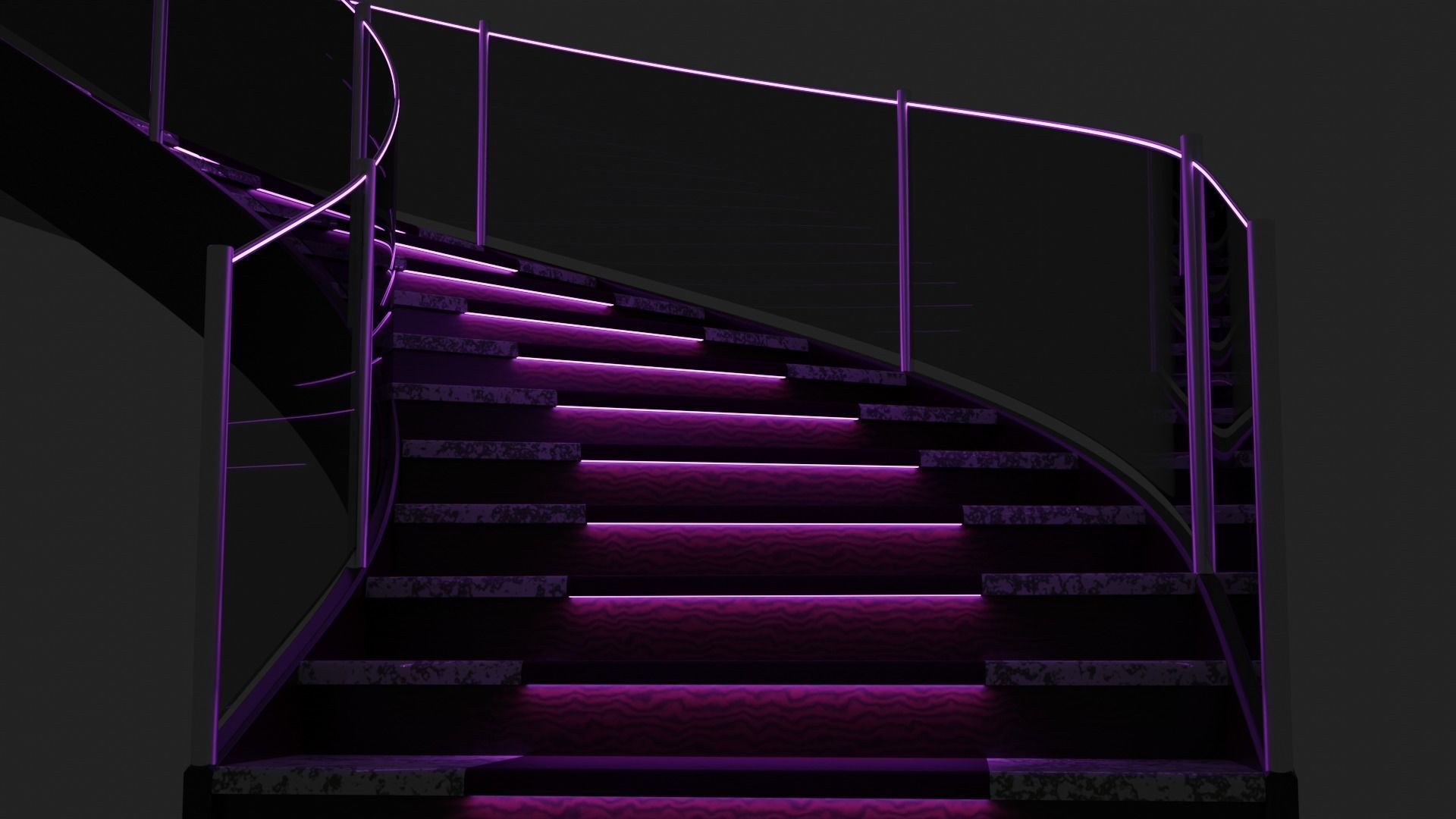 Modern Architectural Spiral Staircase 3D model_6