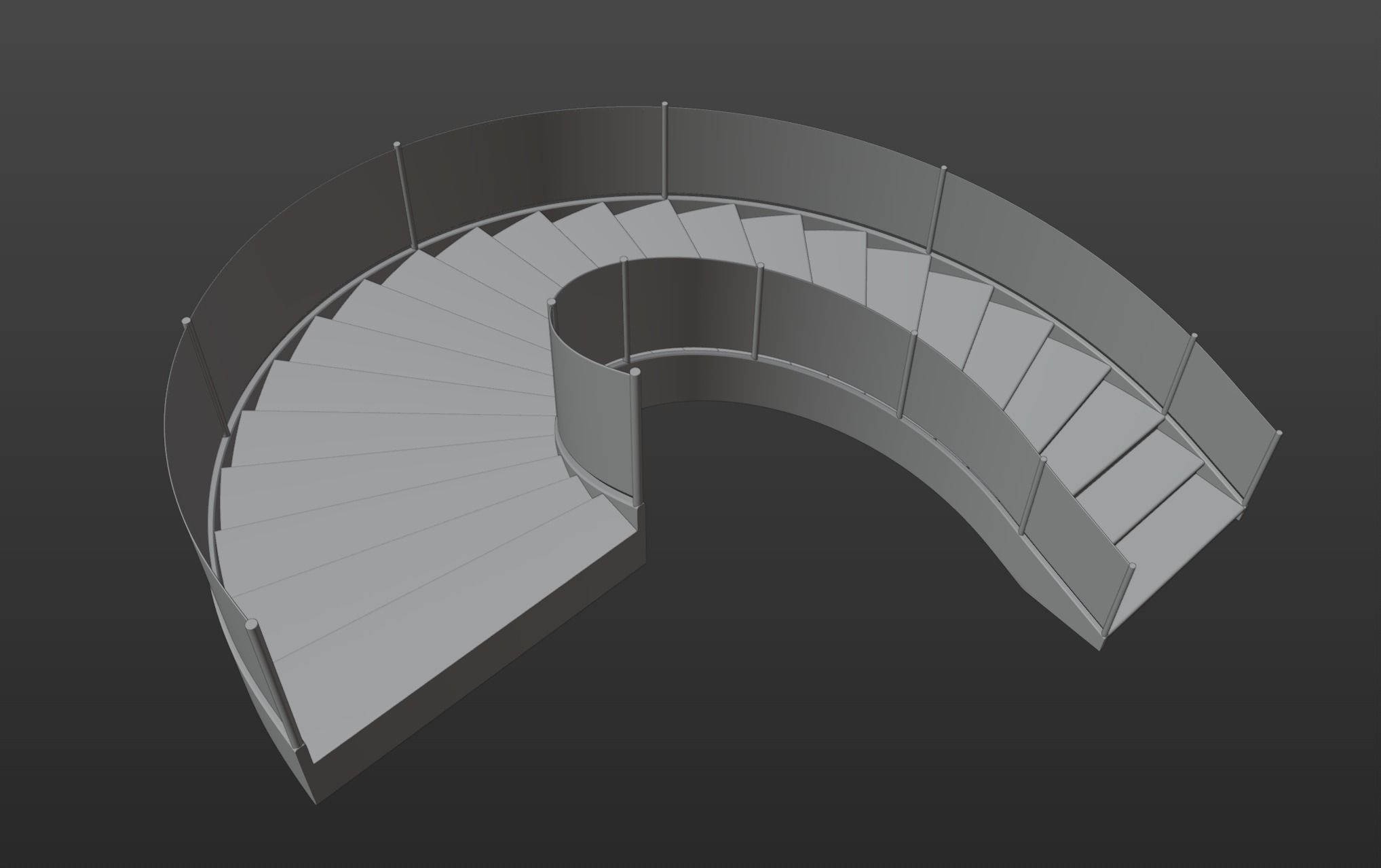 Modern Architectural Spiral Staircase 3D model_7