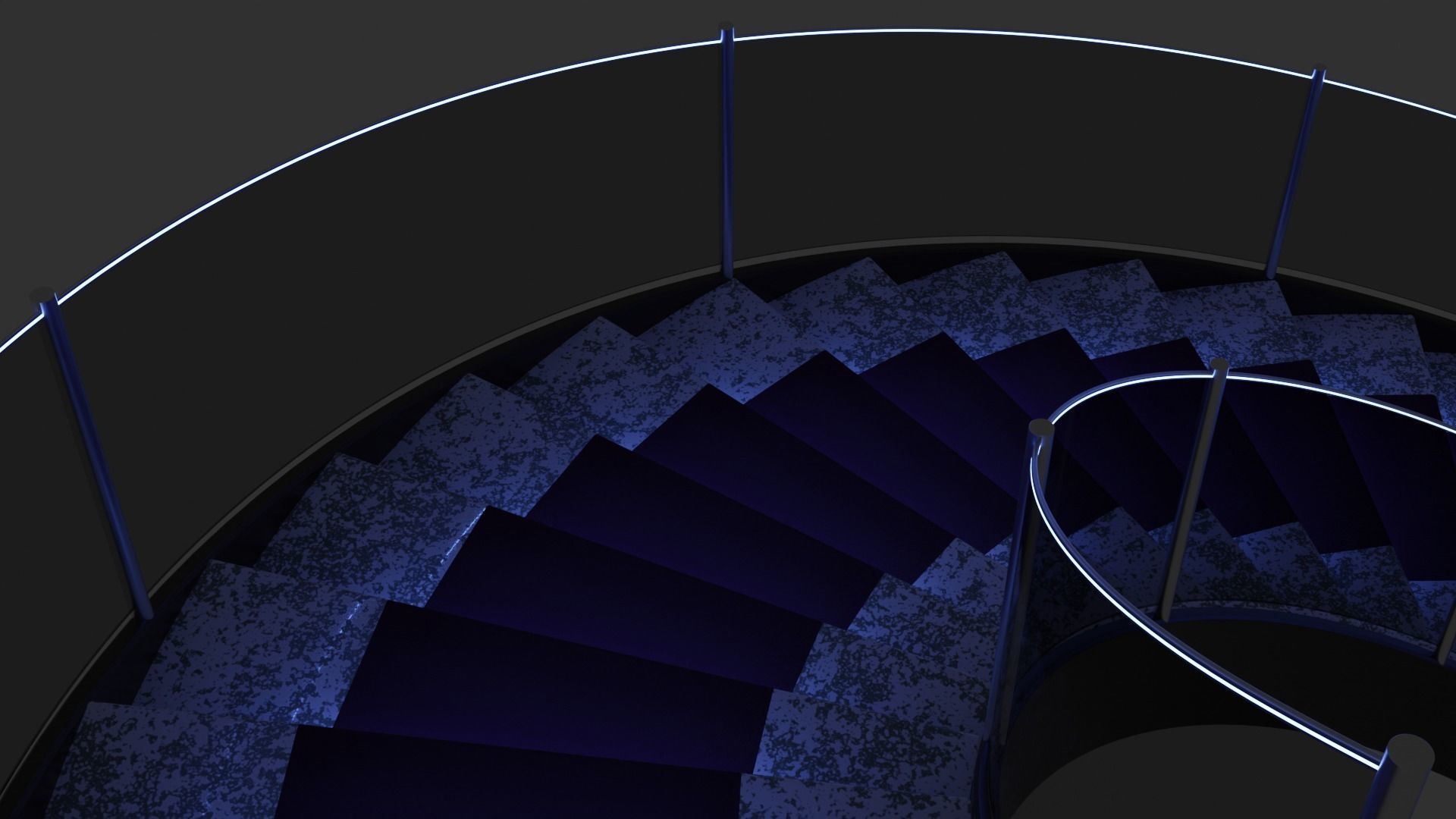 Modern Architectural Spiral Staircase 3D model_5
