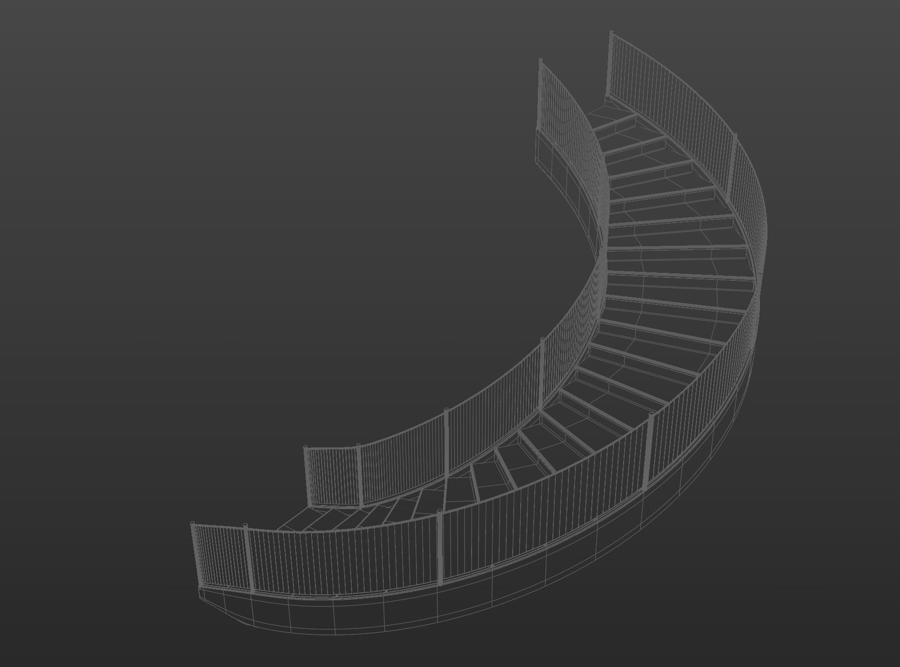 Modern Architectural Spiral Staircase 3D model_8