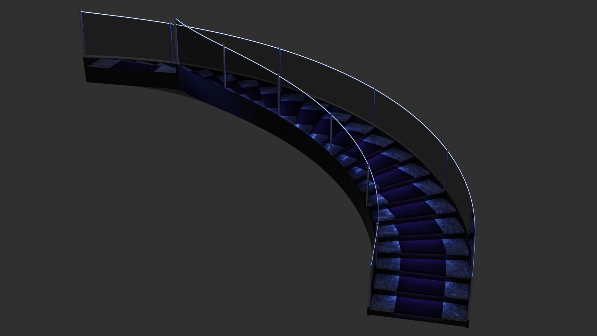 Modern Architectural Spiral Staircase 3D model_2