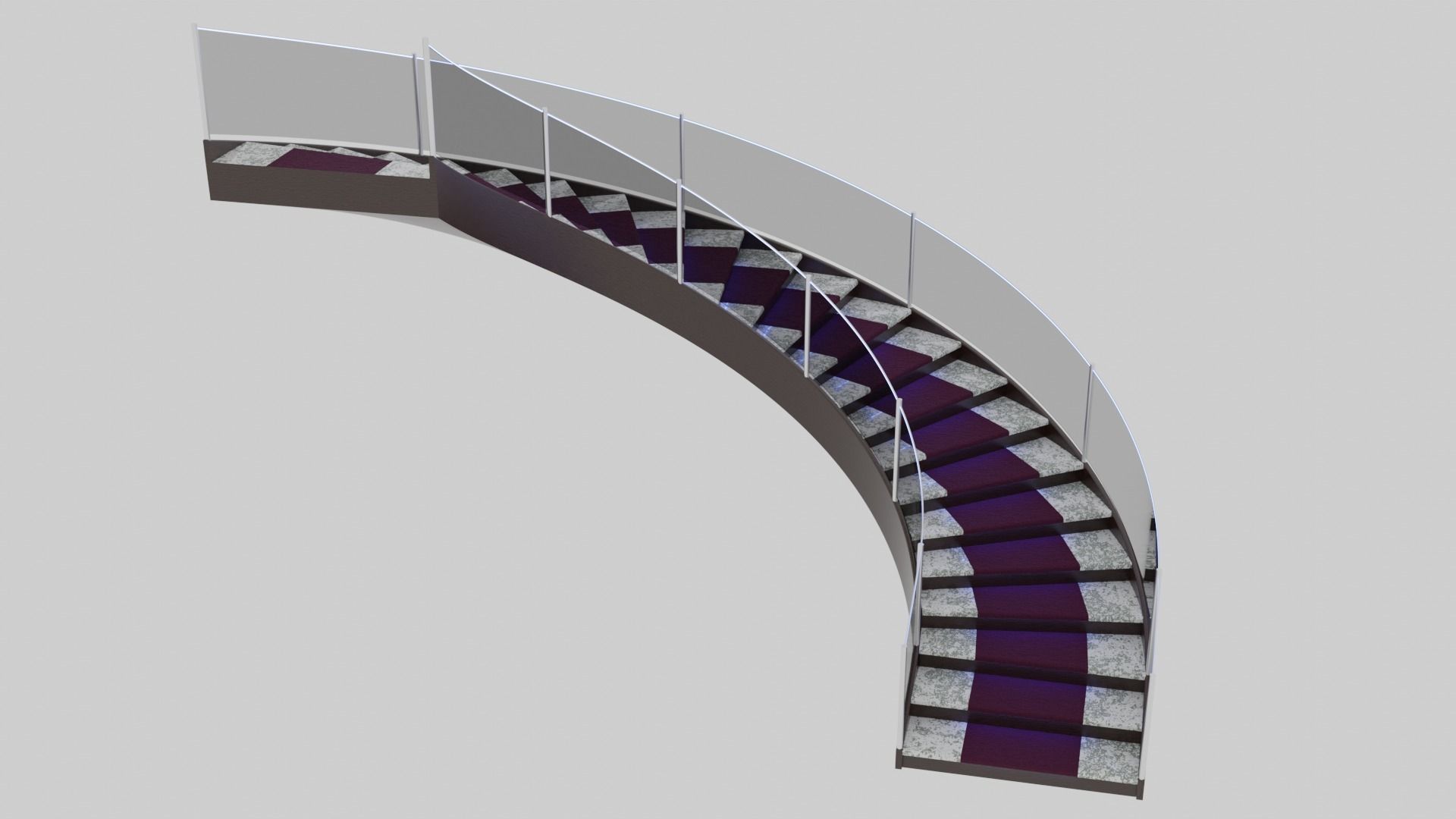 Modern Architectural Spiral Staircase 3D model_3