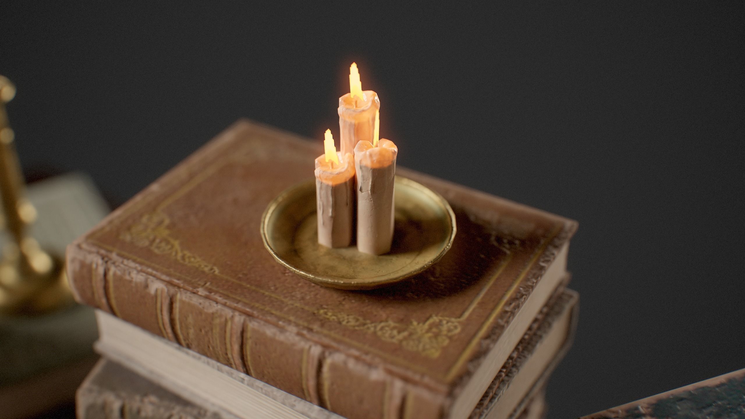 Candle Holder and Chandelier Pack - PBR Game Ready Low-poly 3D model_9