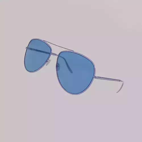 Blue sunglass rectangular frame 3D model