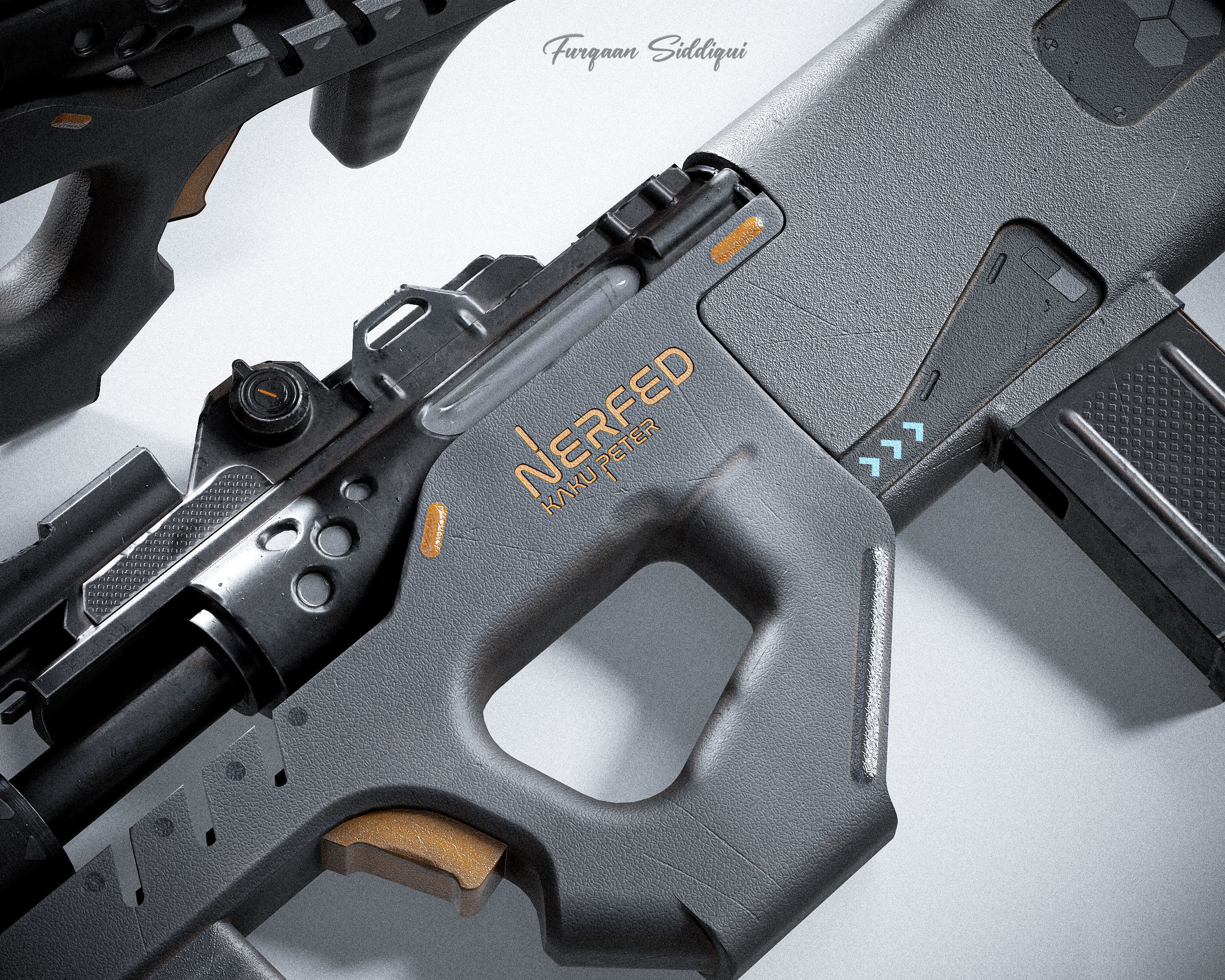 Sci-fi SMG Nerfed Kaku Peter Edition Low-poly 3D model_18