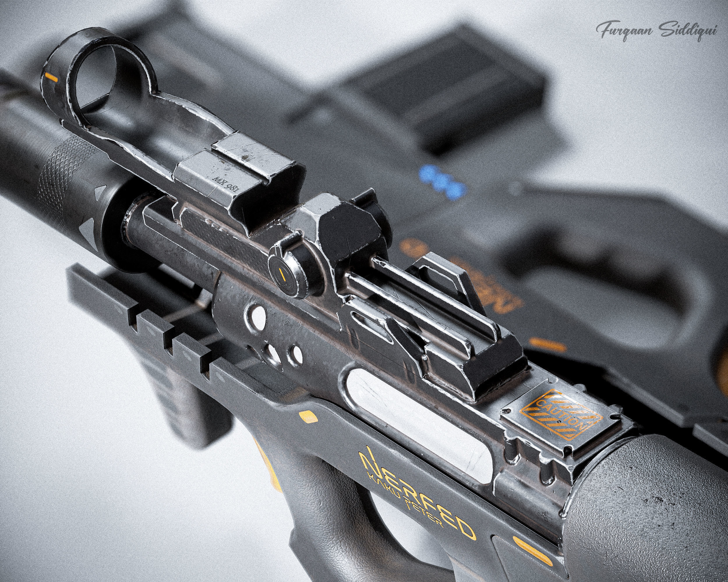 Sci-fi SMG Nerfed Kaku Peter Edition Low-poly 3D model_5