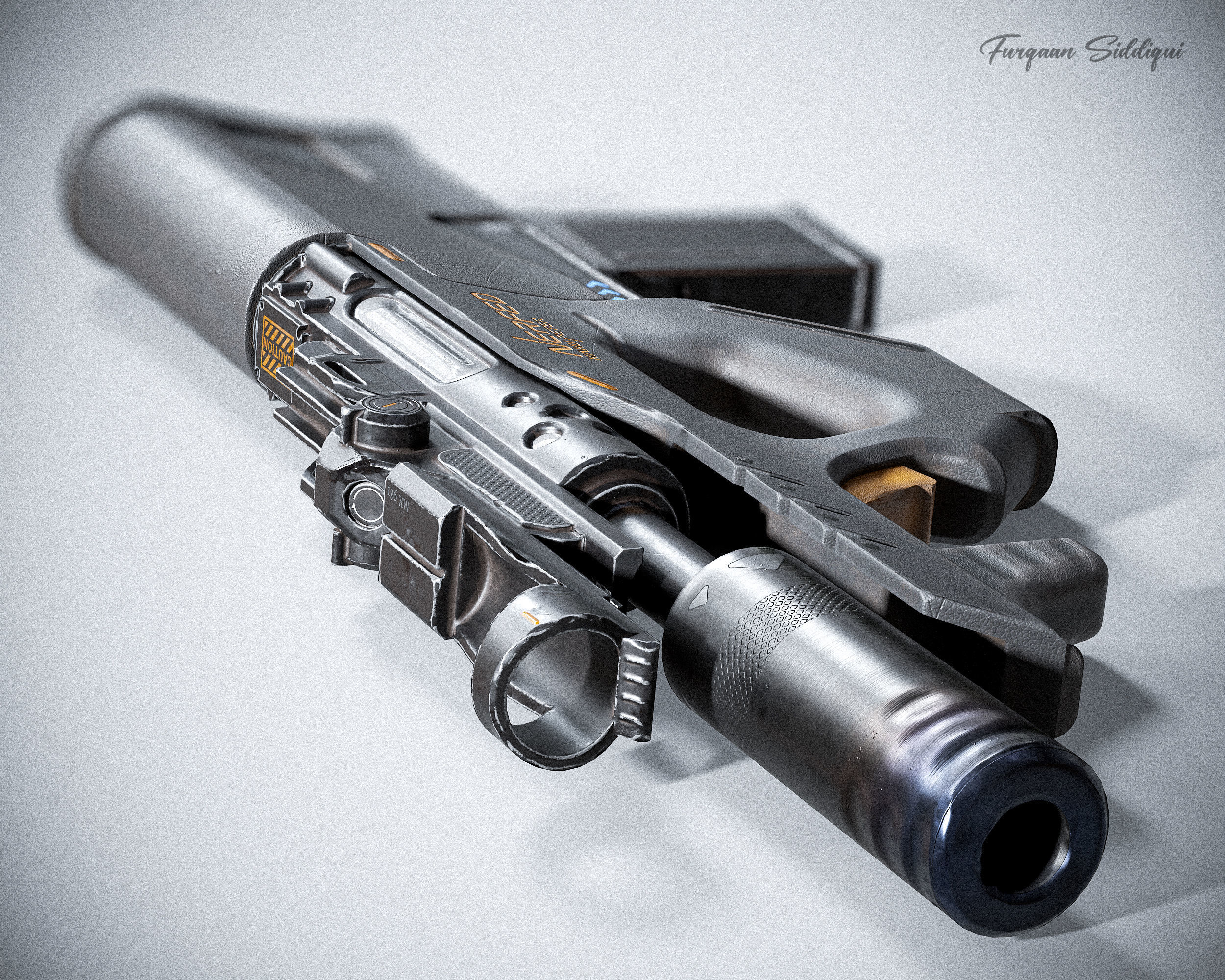 Sci-fi SMG Nerfed Kaku Peter Edition Low-poly 3D model_15