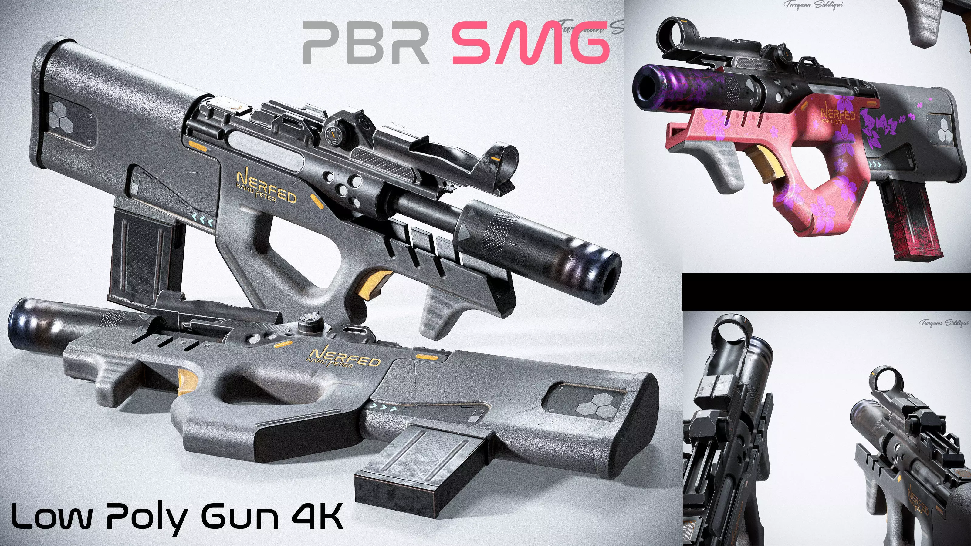 Sci-fi SMG Nerfed Kaku Peter Edition Low-poly 3D model_0