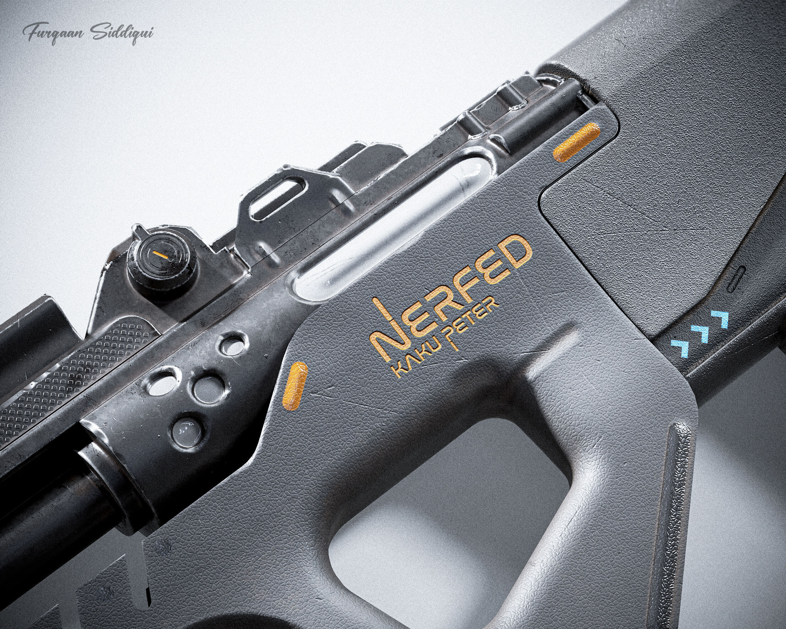 Sci-fi SMG Nerfed Kaku Peter Edition Low-poly 3D model_6