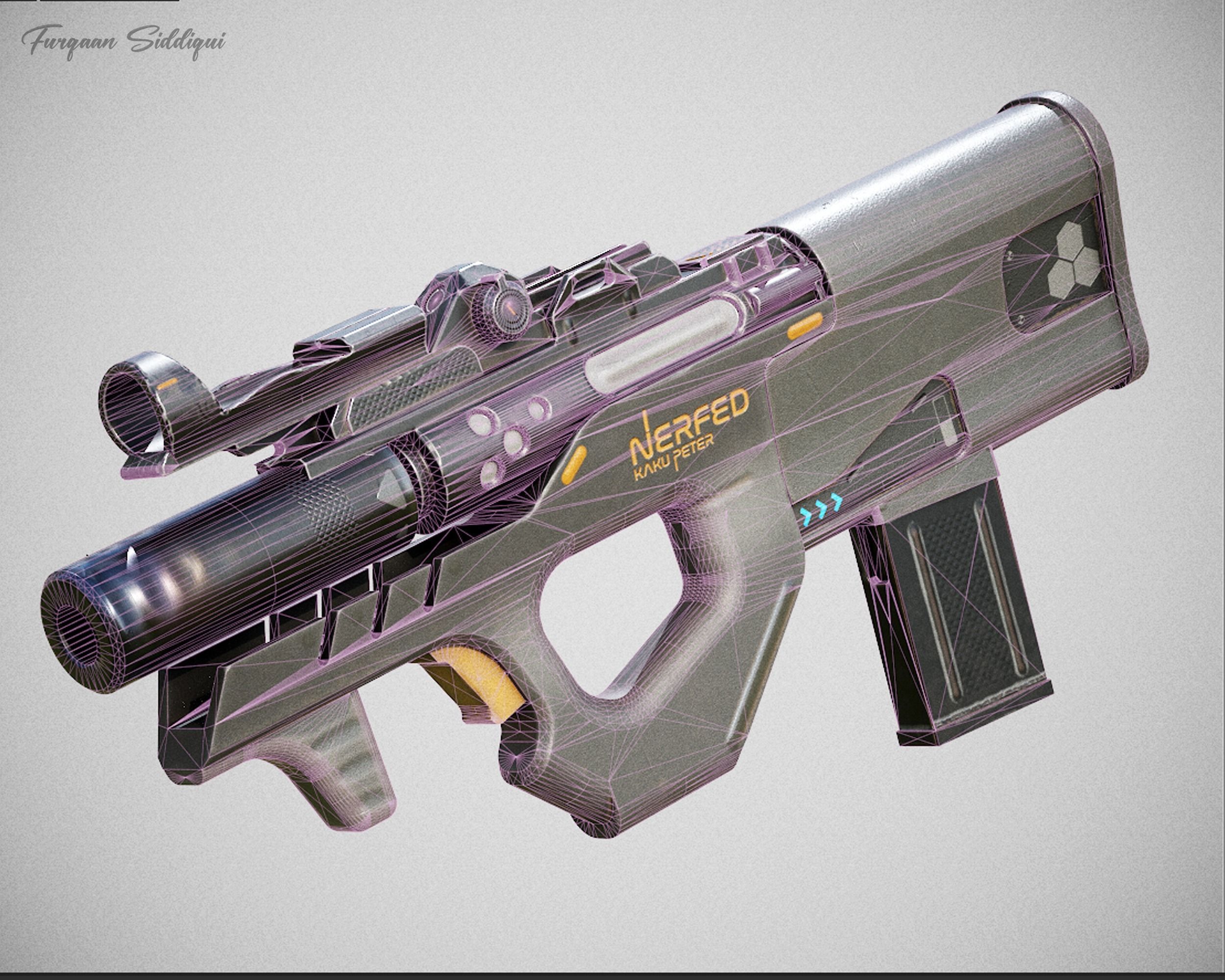 Sci-fi SMG Nerfed Kaku Peter Edition Low-poly 3D model_19
