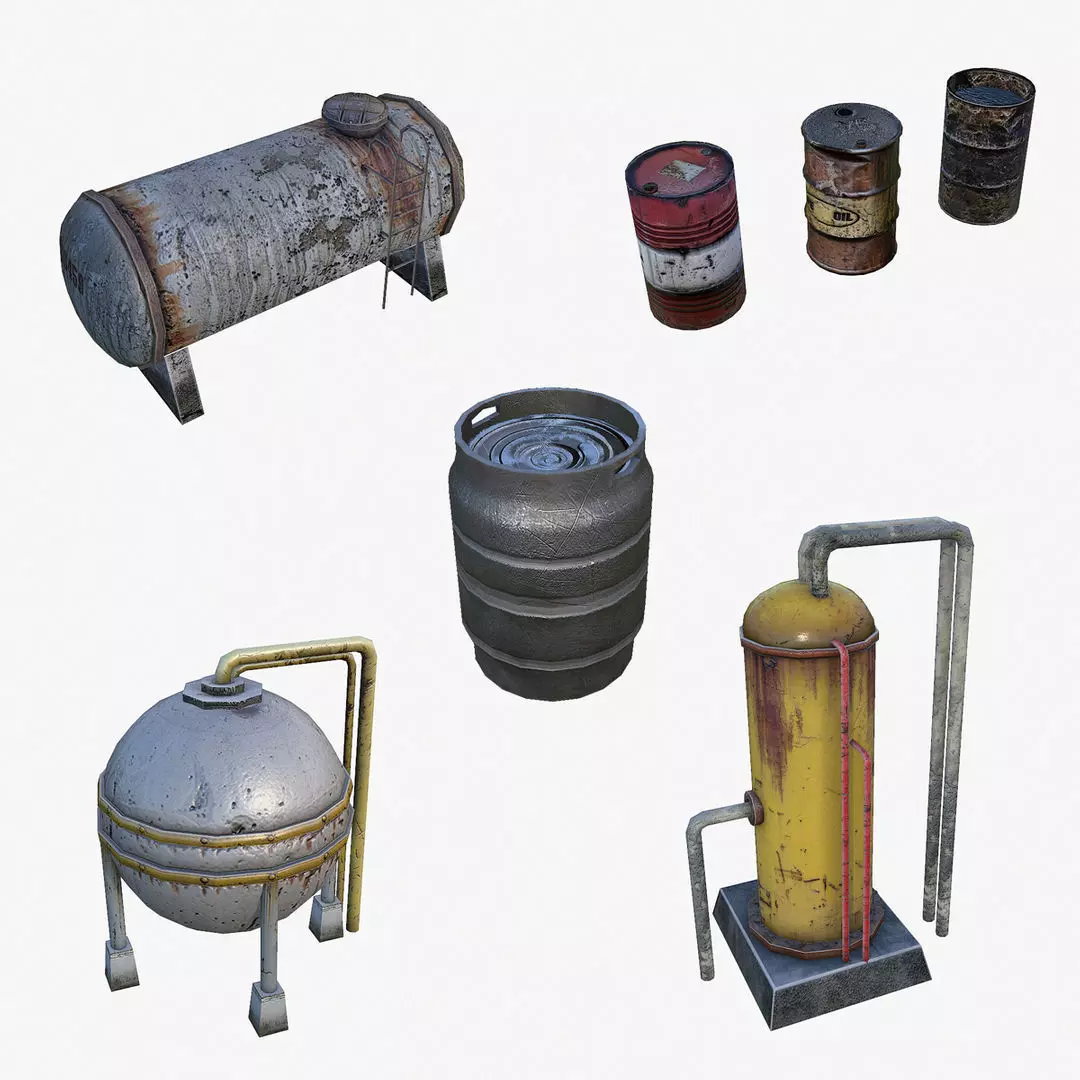 Barrels LP Low-poly 3D model_0