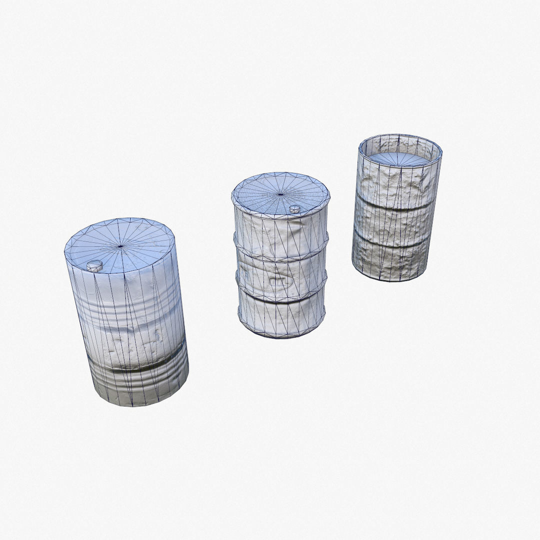 Barrels LP Low-poly 3D model_10