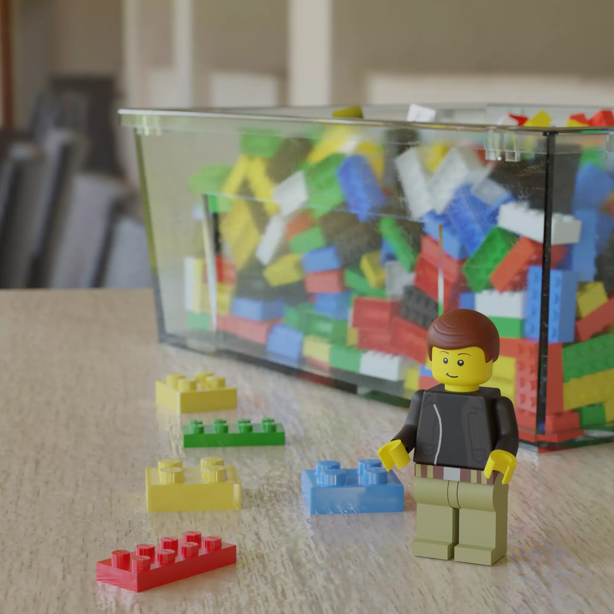 Lego Person Rigged zip file with a file for each step Low-poly 3D model_0