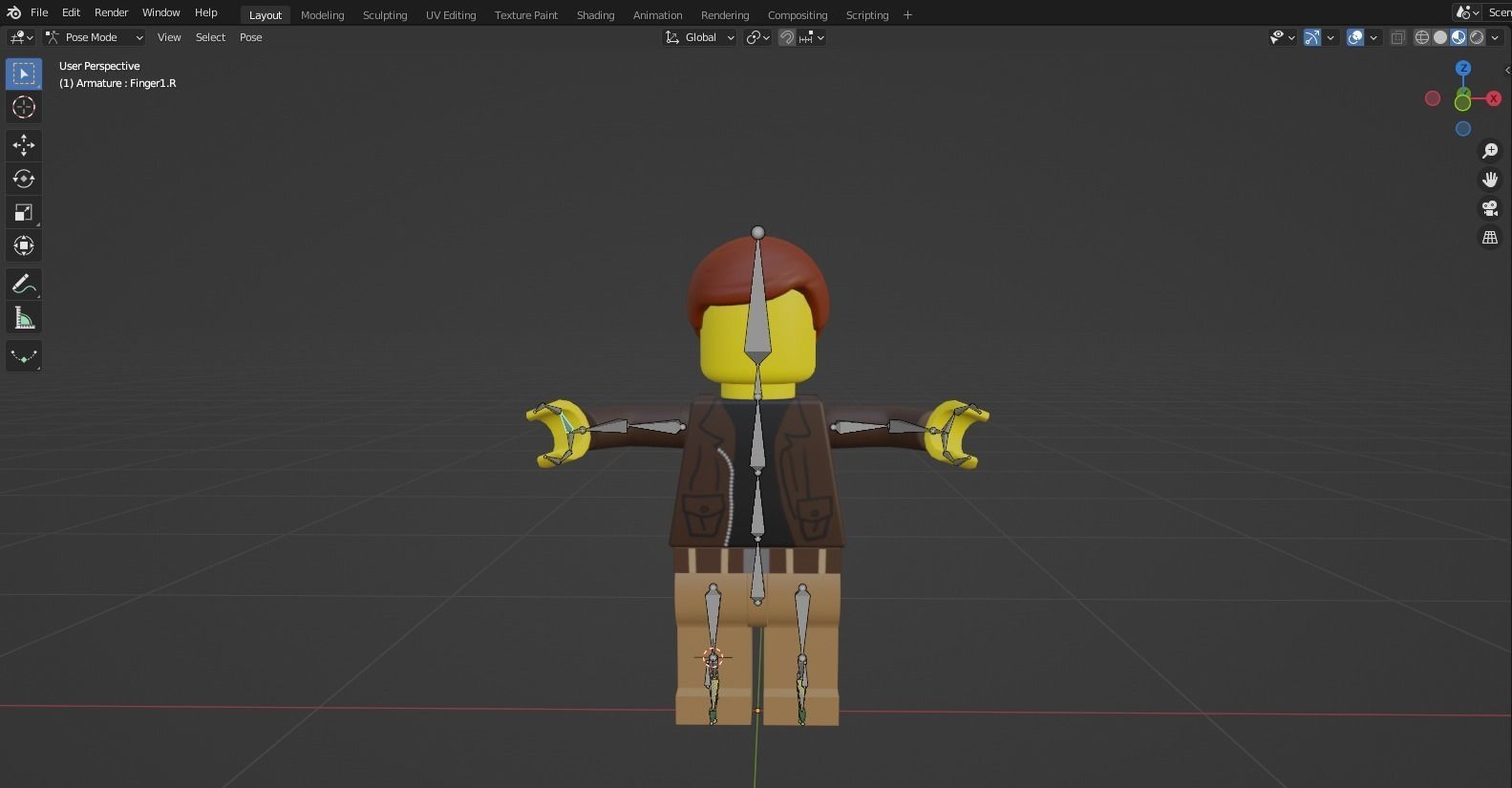 Lego Person Rigged zip file with a file for each step Low-poly 3D model_1