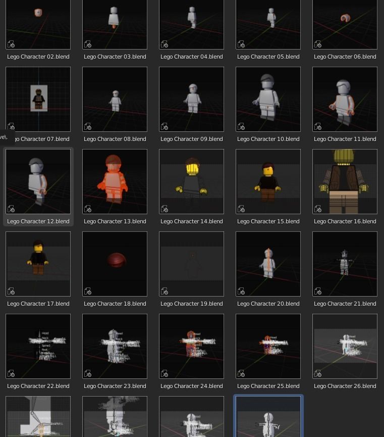 Lego Person Rigged zip file with a file for each step Low-poly 3D model_4