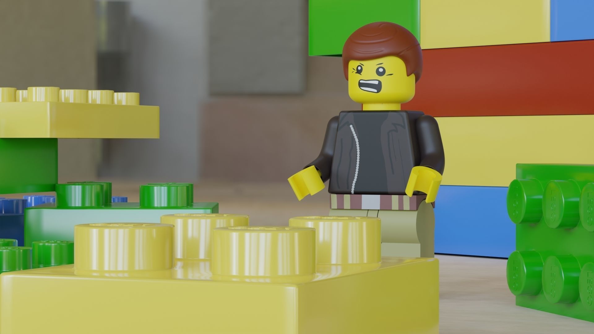 Lego Person Rigged zip file with a file for each step Low-poly 3D model_2