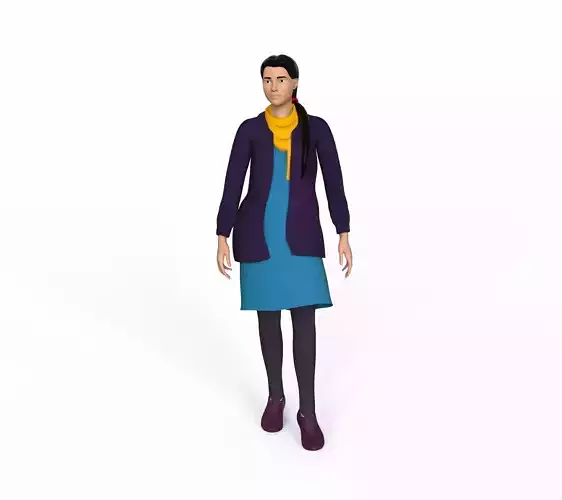 Cartoon Woman Rigged