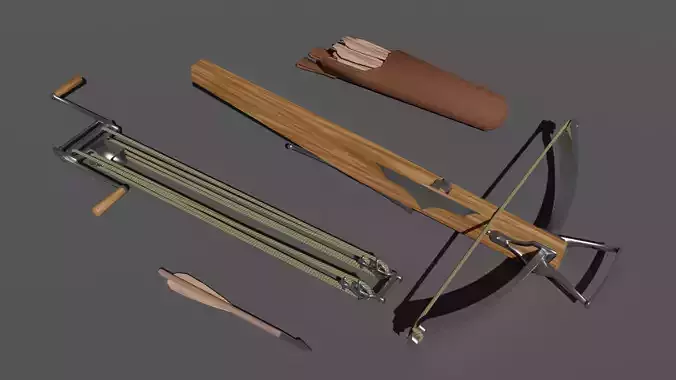 Siege Crossbow Low-poly 3D model