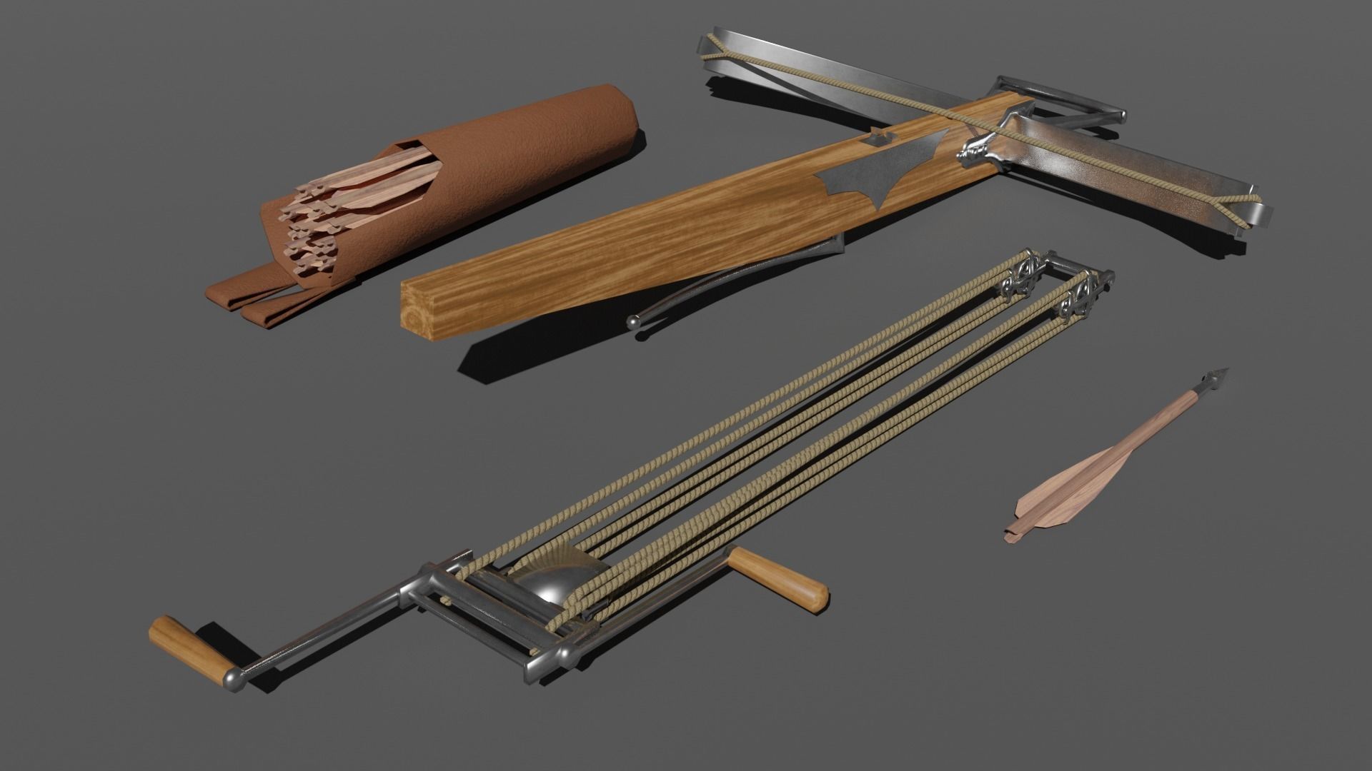 Siege Crossbow Low-poly 3D model_3
