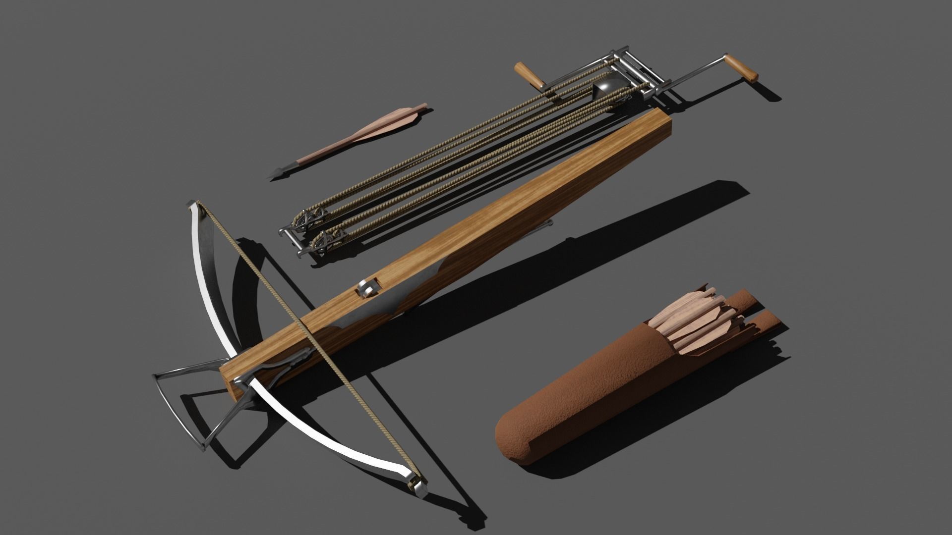 Siege Crossbow Low-poly 3D model_2