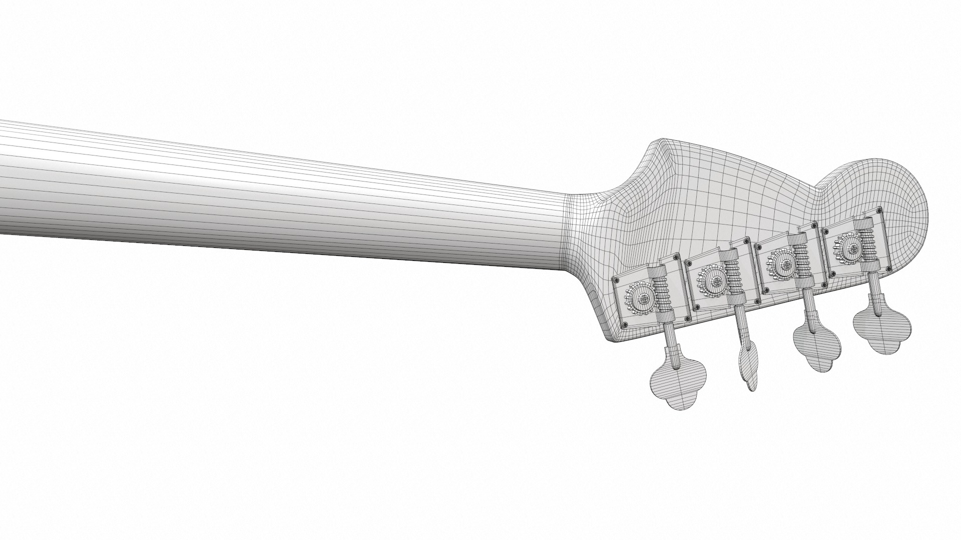 Electric bass guitar with strap and stand 1 3D model_35