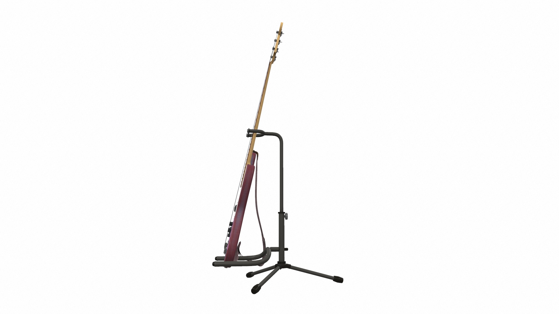 Electric bass guitar with strap and stand 1 3D model_5