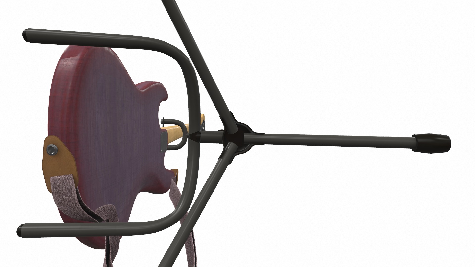 Electric bass guitar with strap and stand 1 3D model_10