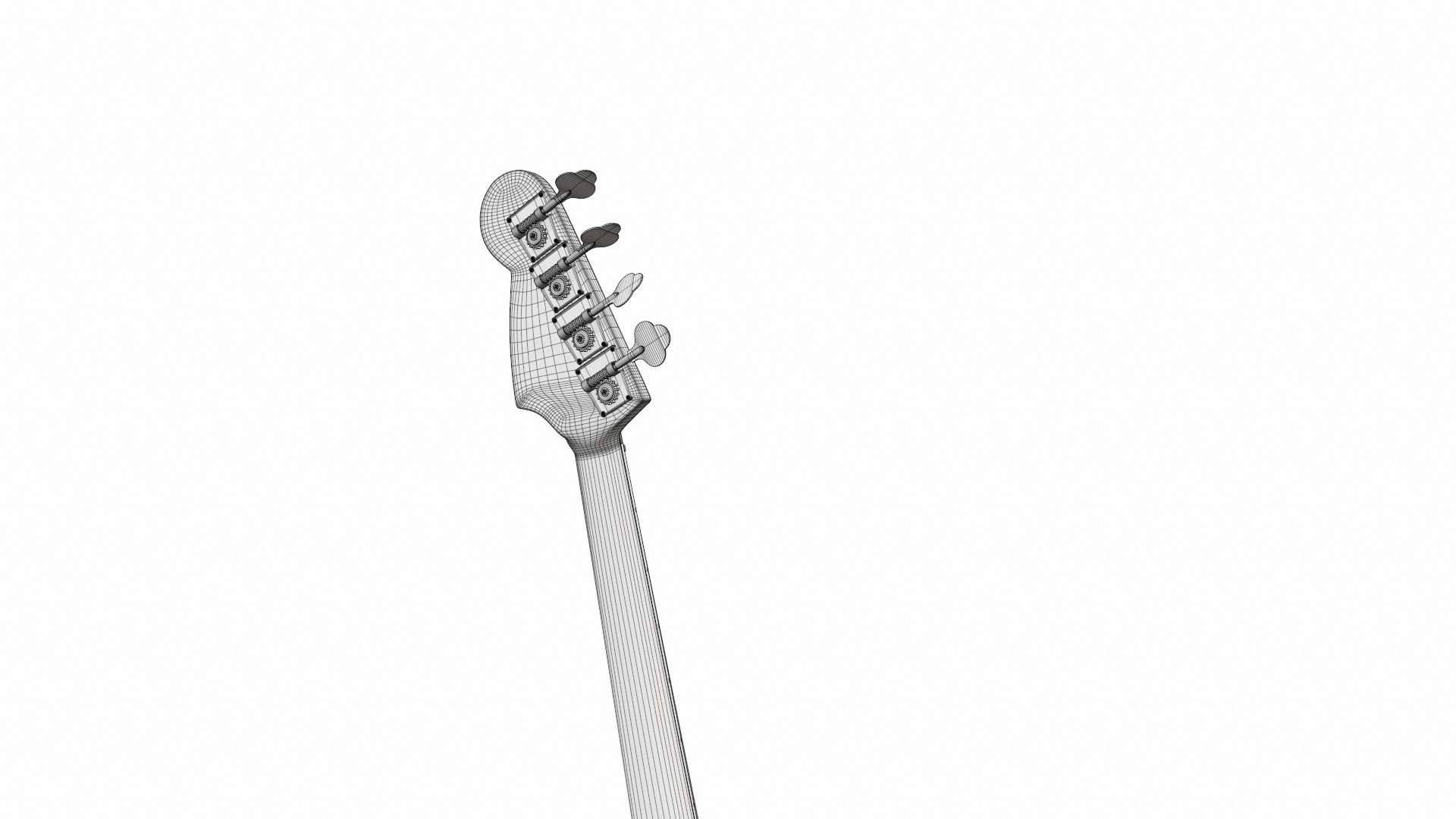 Electric bass guitar with strap and stand 1 3D model_31