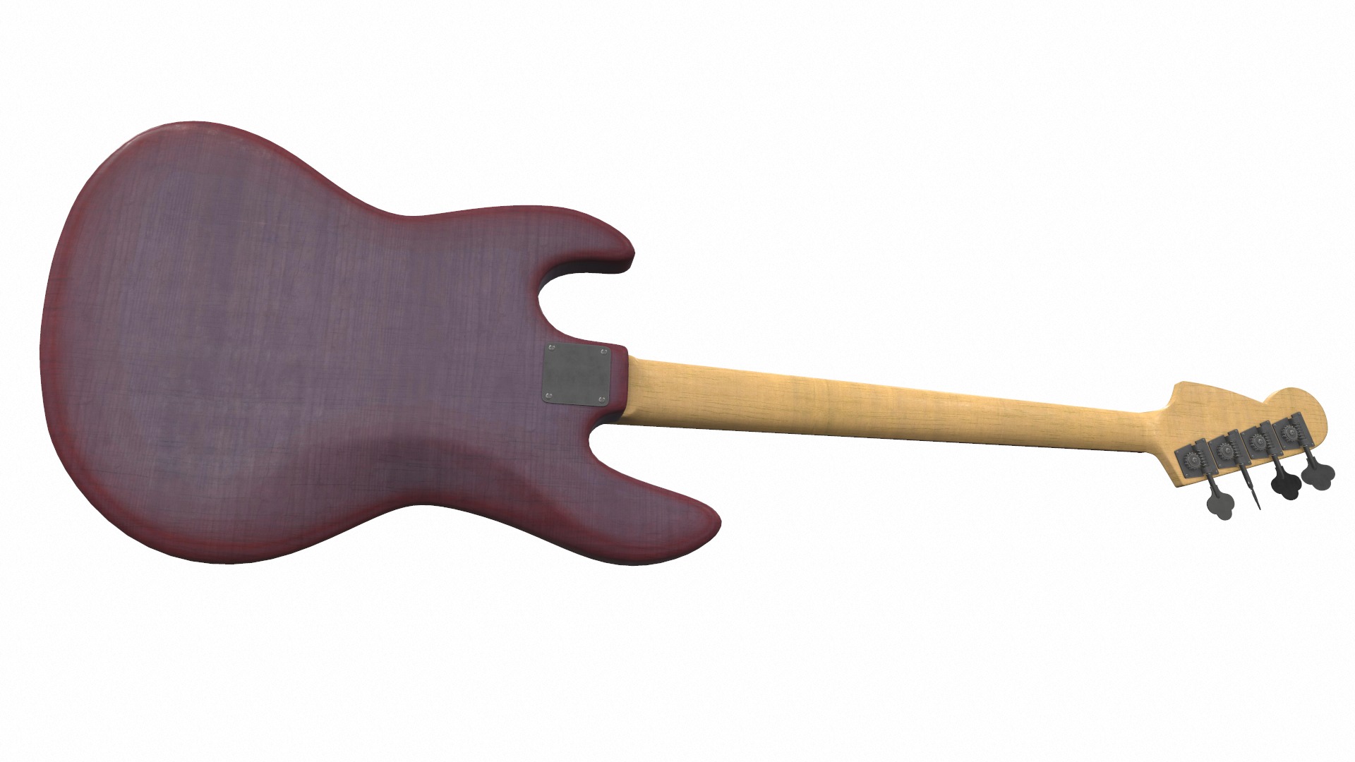 Electric bass guitar with strap and stand 1 3D model_13
