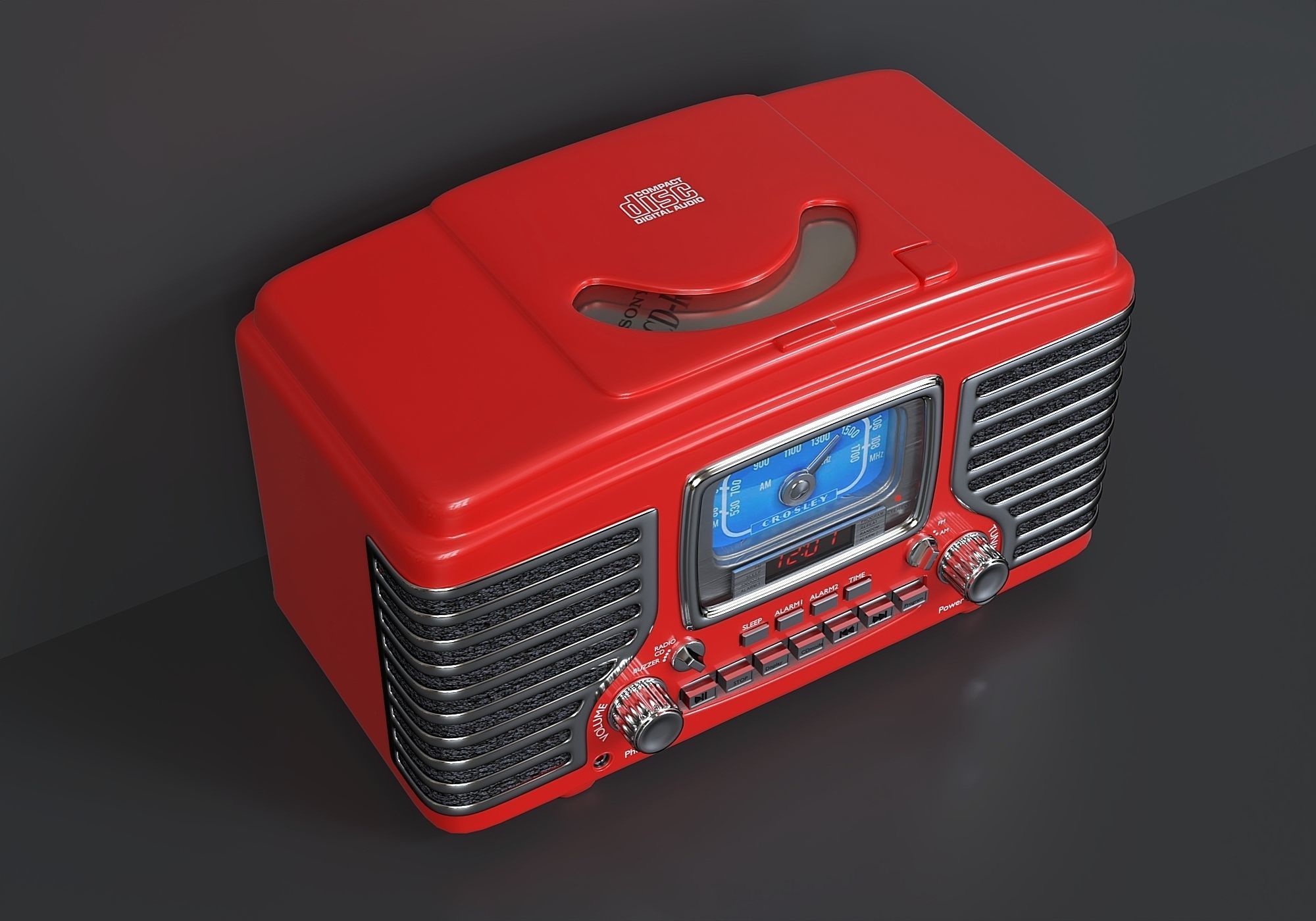 Desktop receiver with CD player 3D model_1