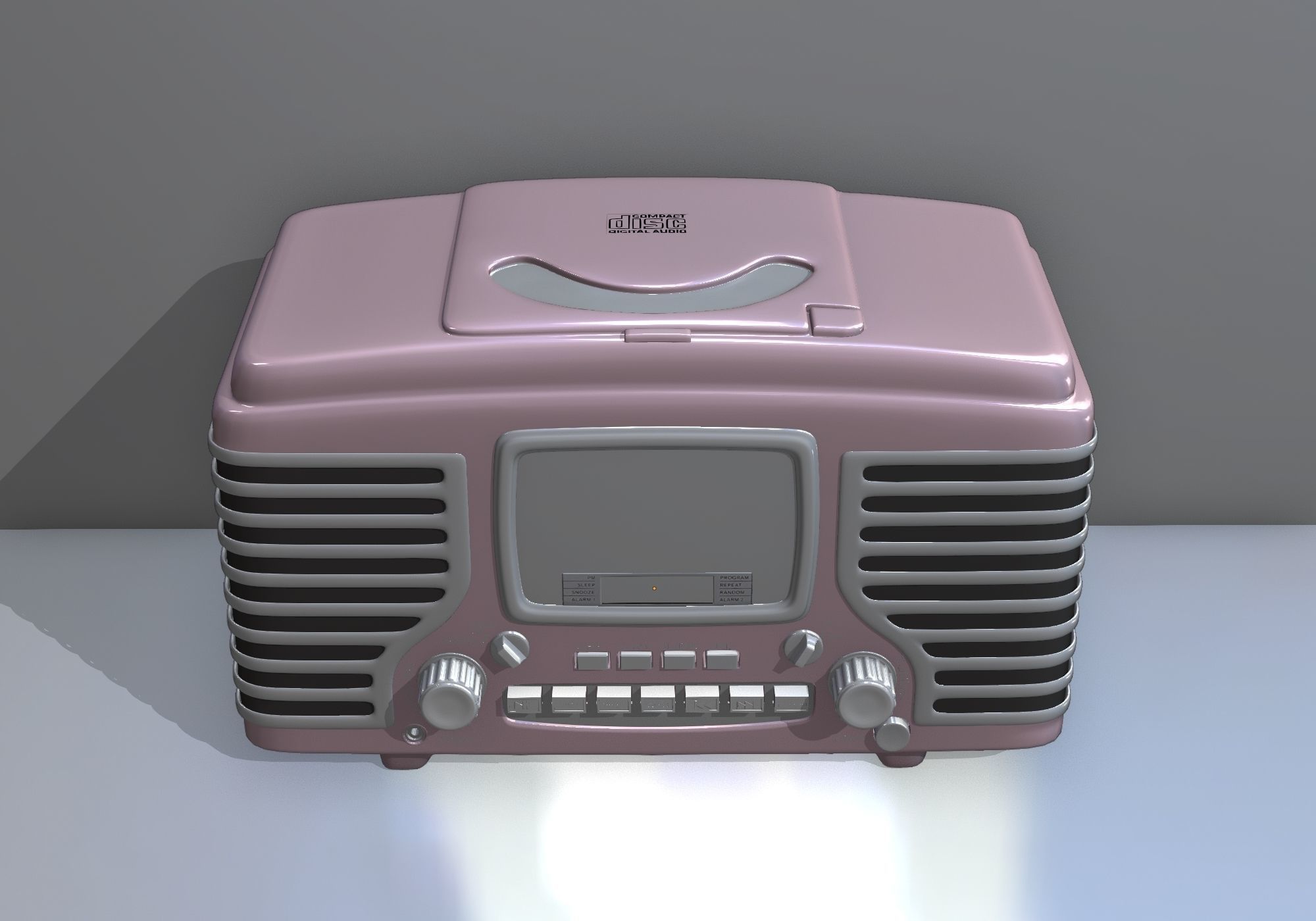 Desktop receiver with CD player 3D model_4