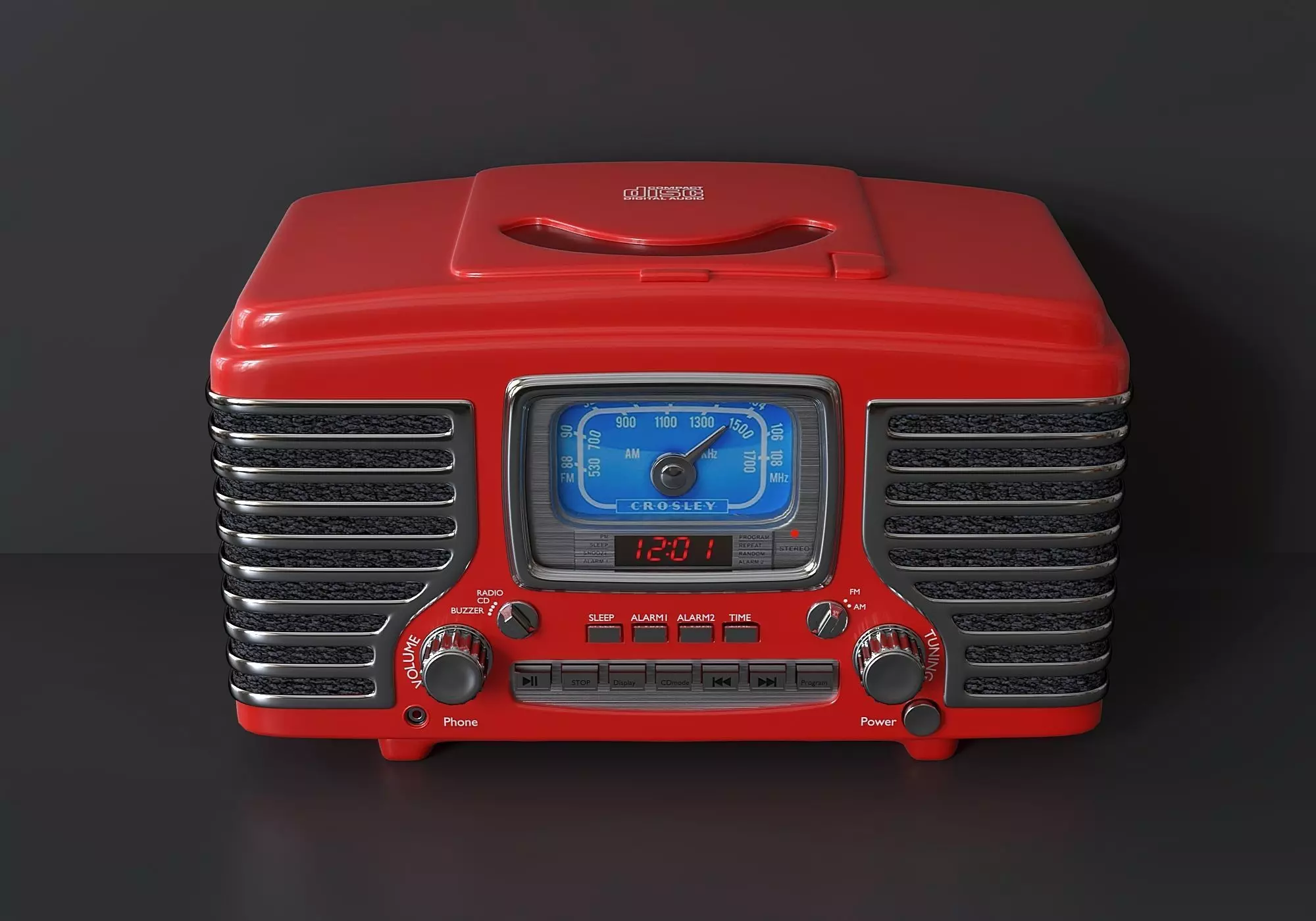 Desktop receiver with CD player 3D model_0