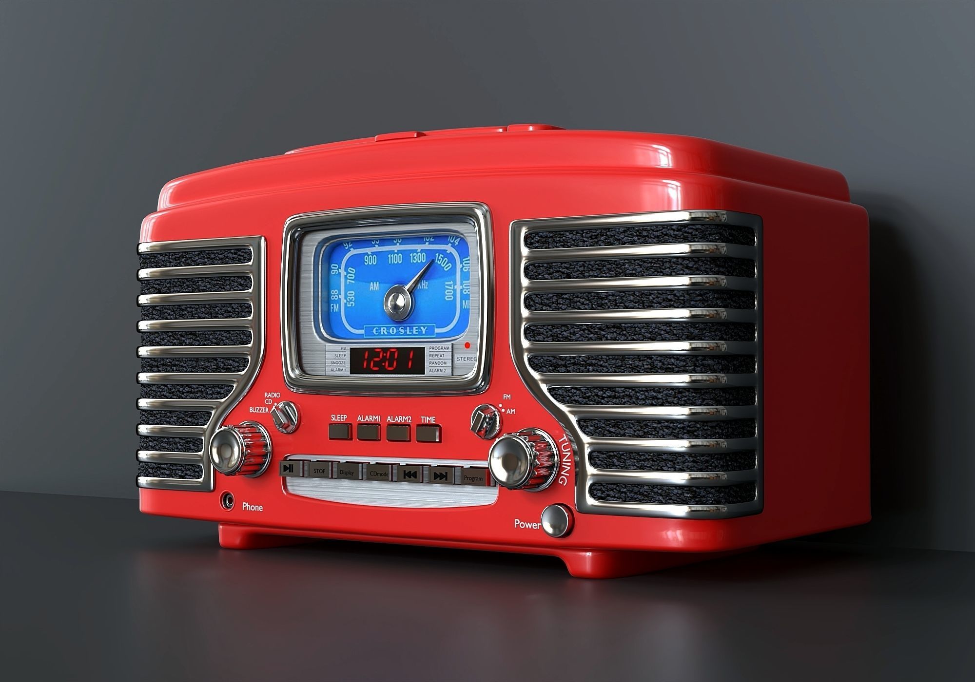 Desktop receiver with CD player 3D model_2