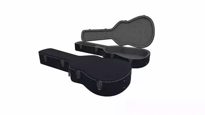 Guitar case open and closed