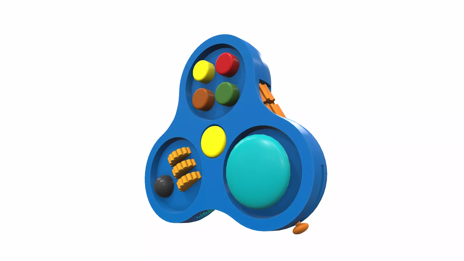 Plastic baby toy fidget spinner 3D model_0
