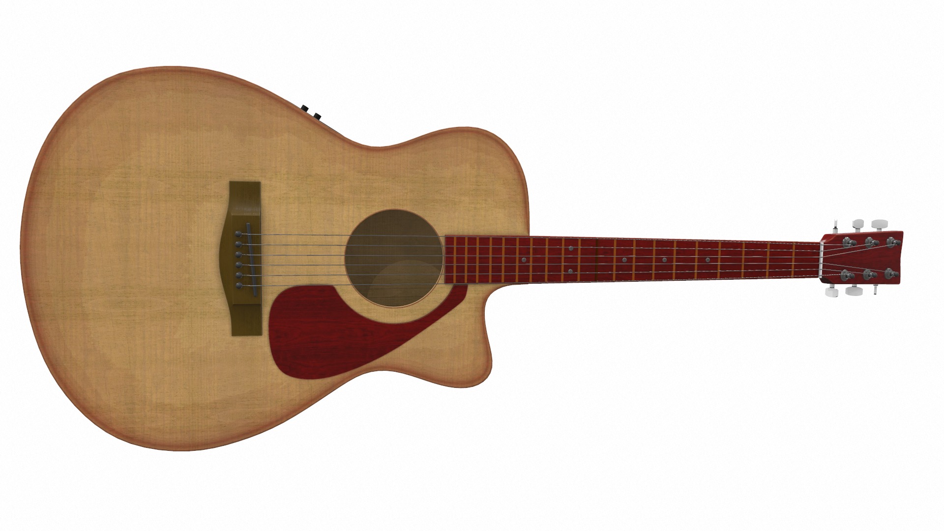 Acoustic bass guitar with strap and stand 3D model_10