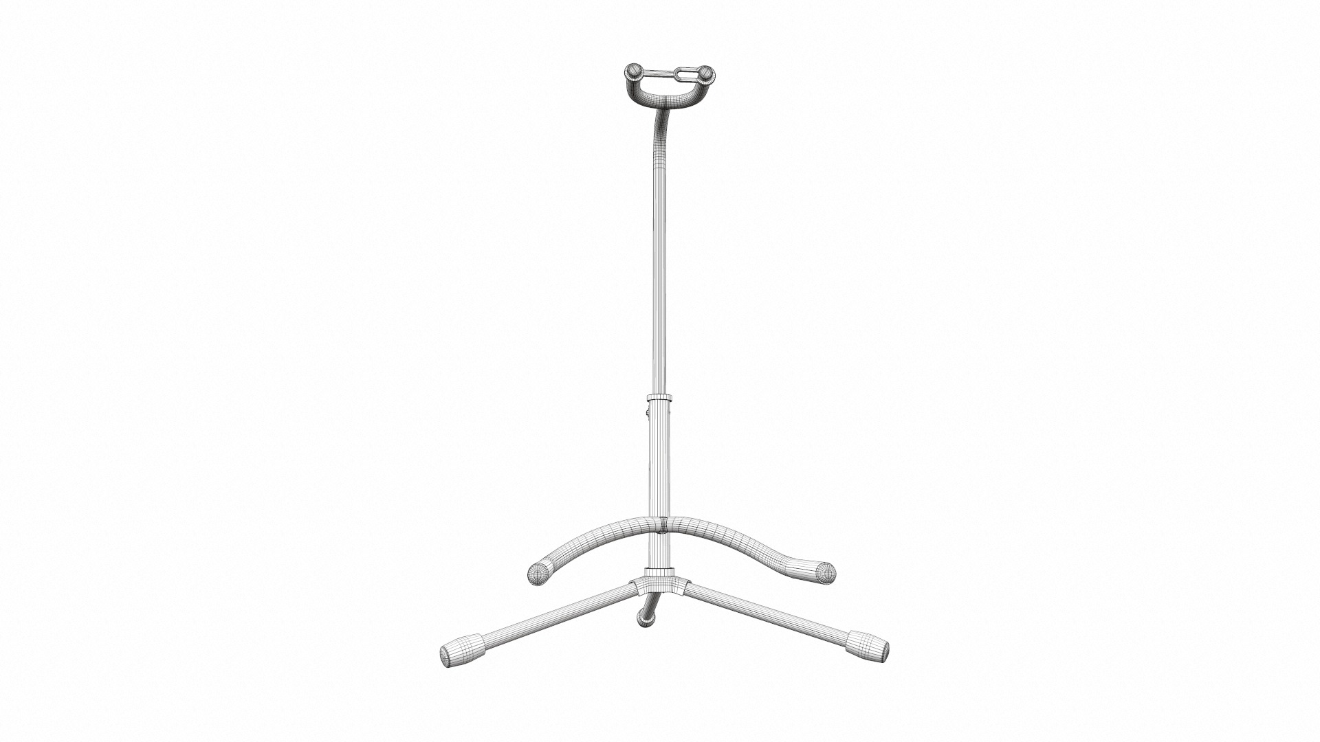 Acoustic bass guitar with strap and stand 3D model_40