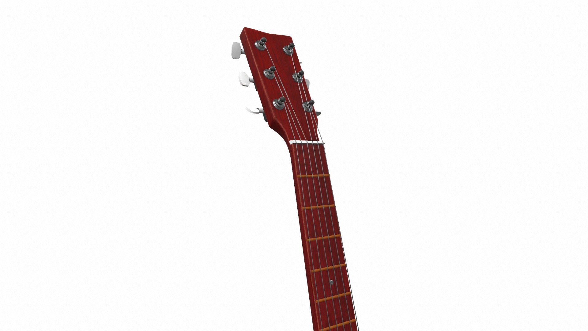 Acoustic bass guitar with strap and stand 3D model_9