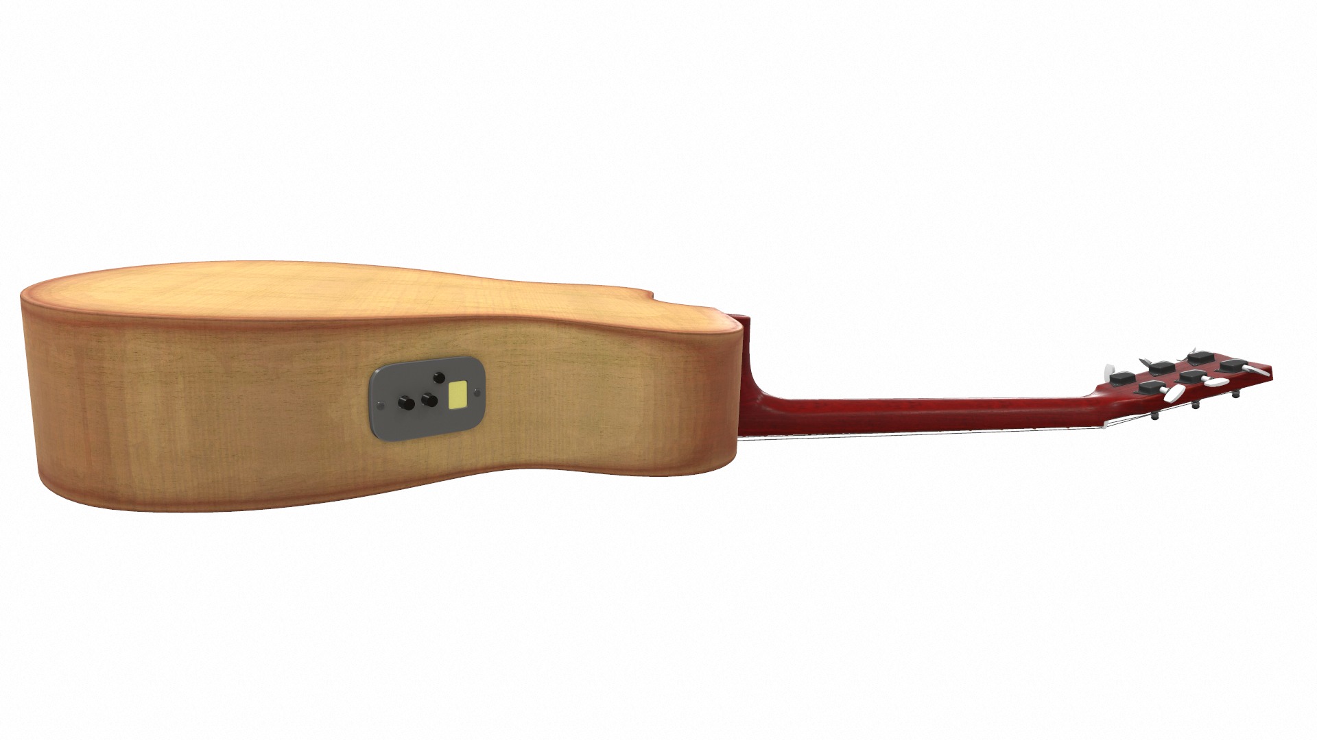 Acoustic bass guitar with strap and stand 3D model_13