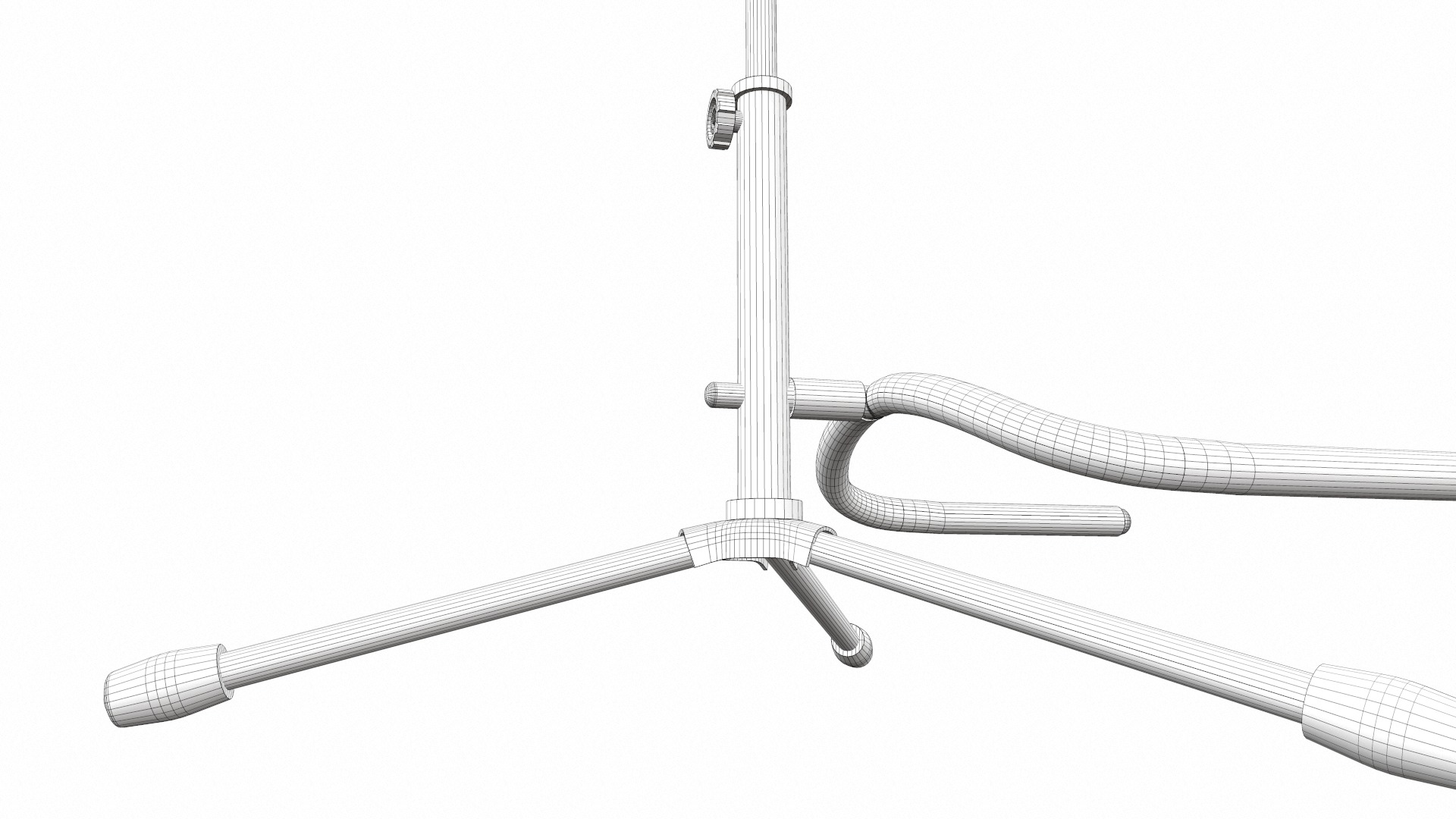 Acoustic bass guitar with strap and stand 3D model_41