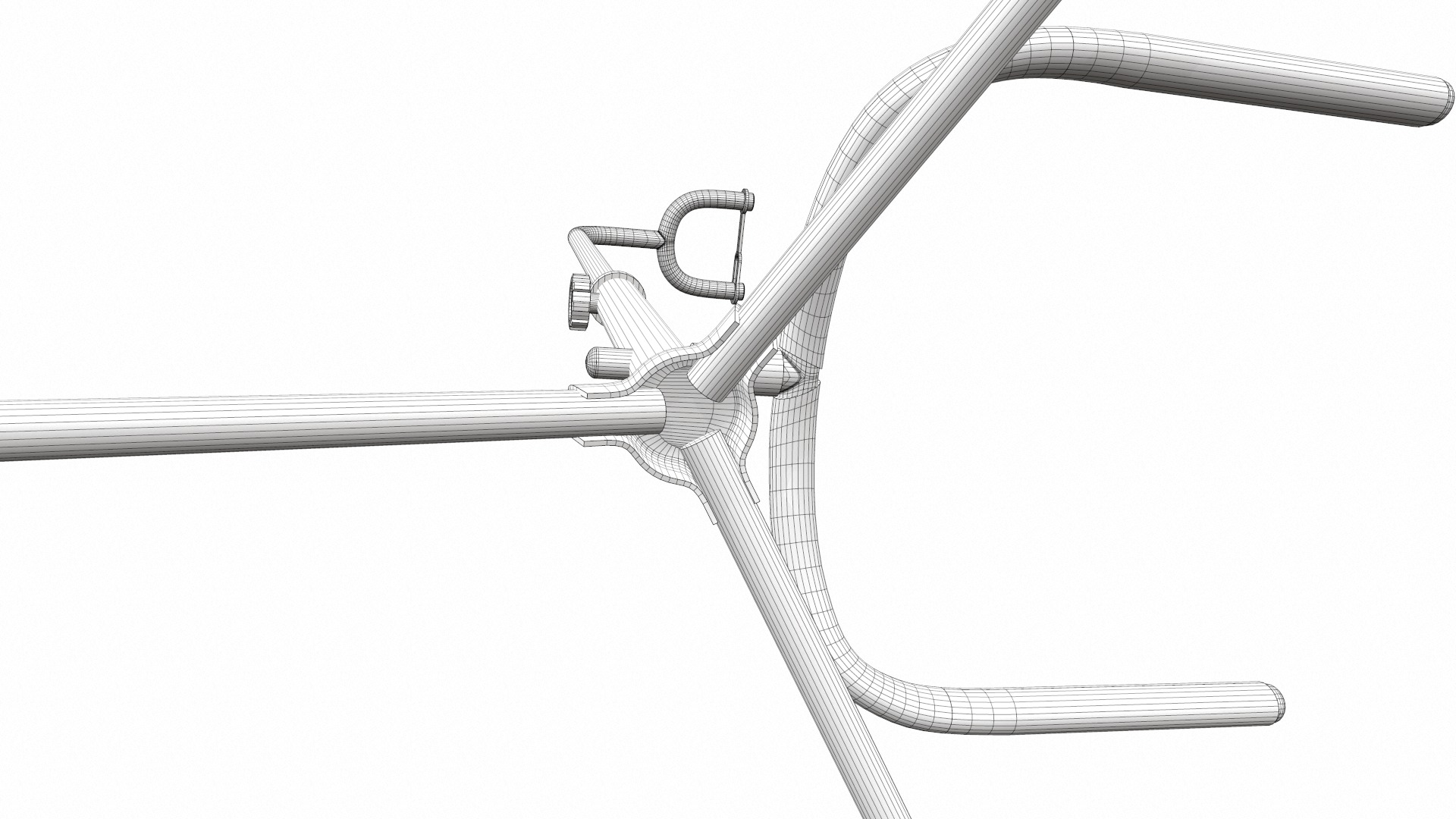 Acoustic bass guitar with strap and stand 3D model_42