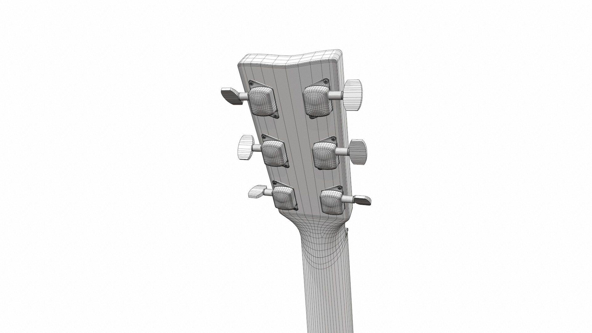 Acoustic bass guitar with strap and stand 3D model_32