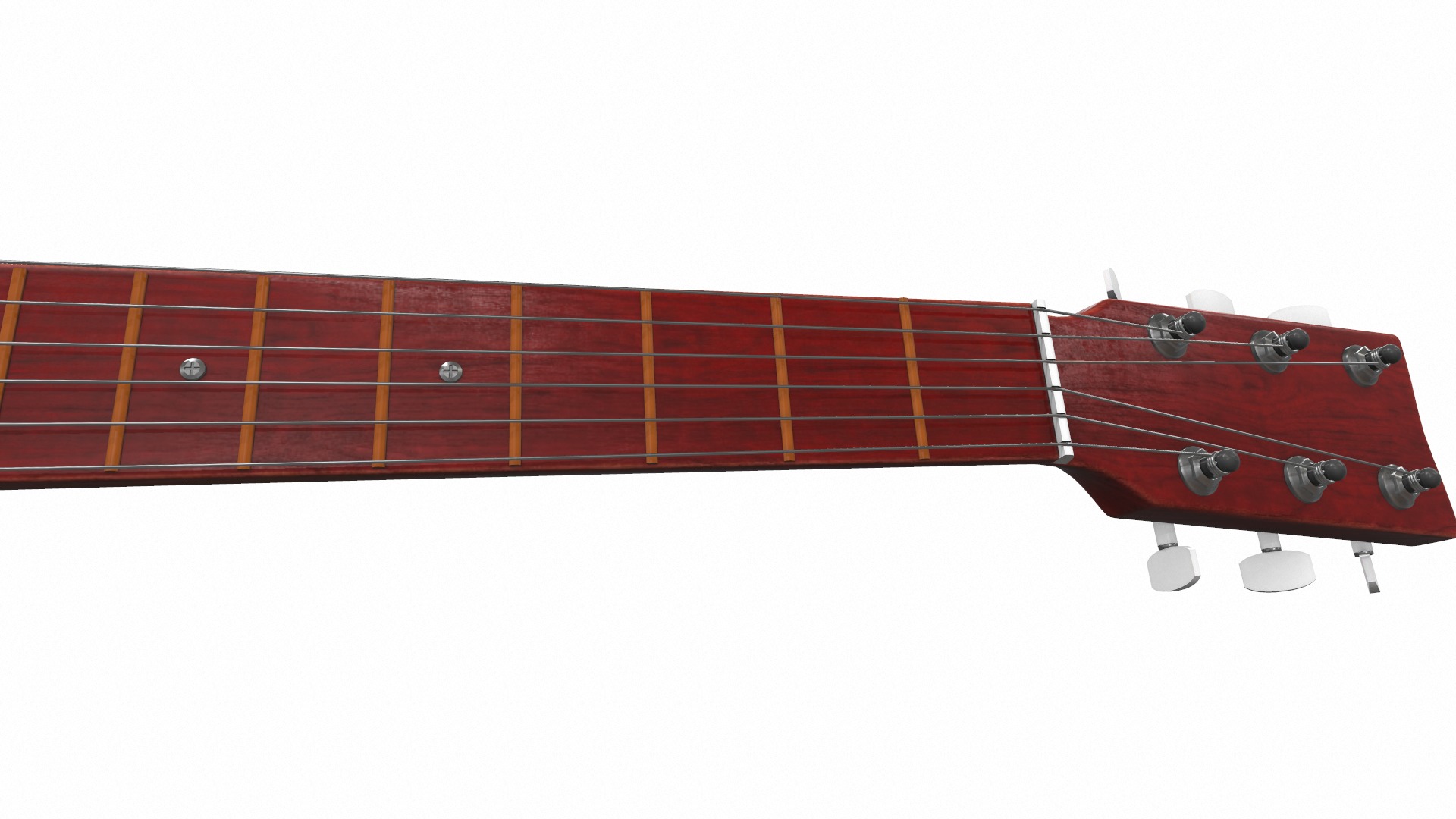 Acoustic bass guitar with strap and stand 3D model_16