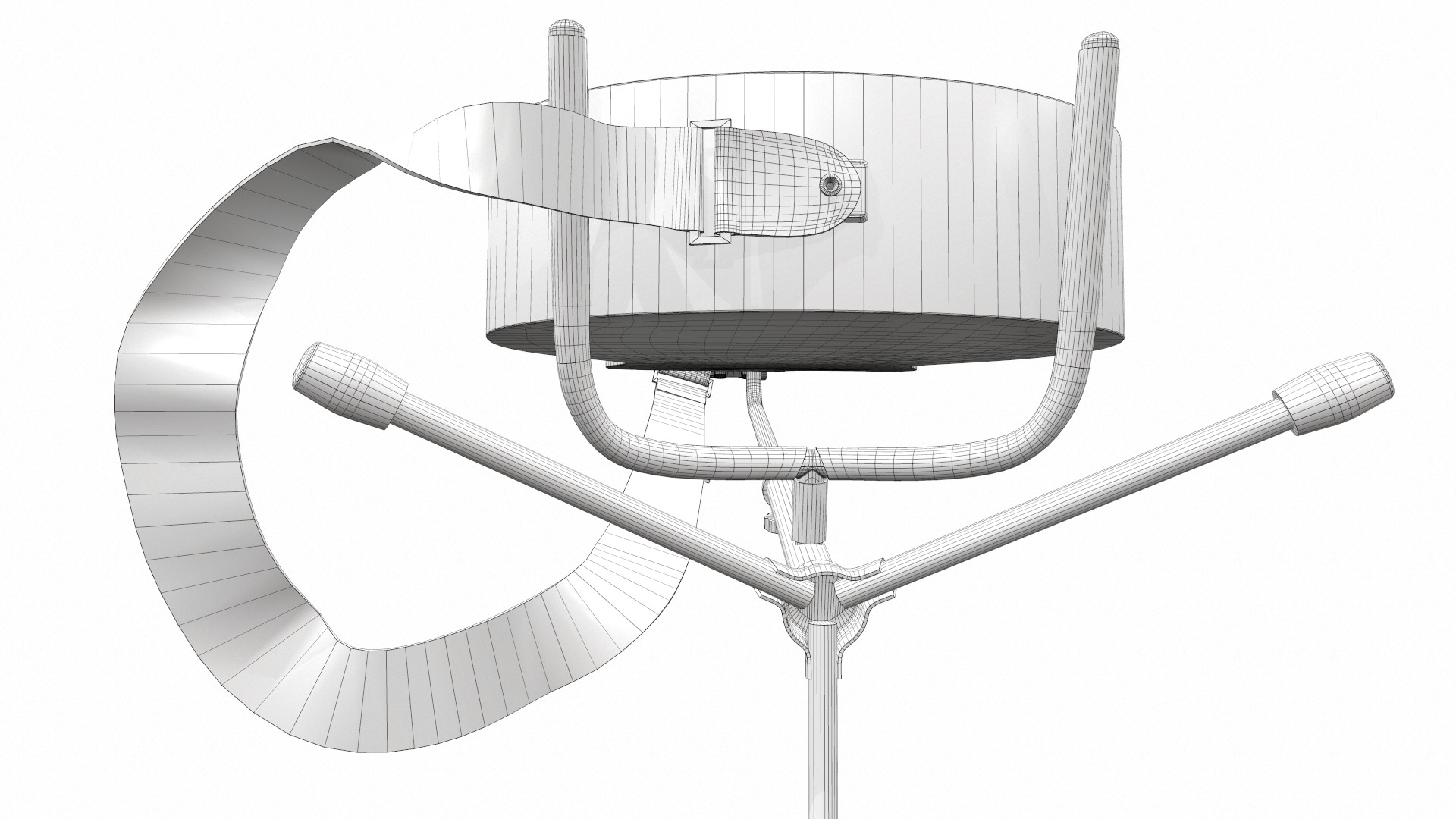 Acoustic bass guitar with strap and stand 3D model_27
