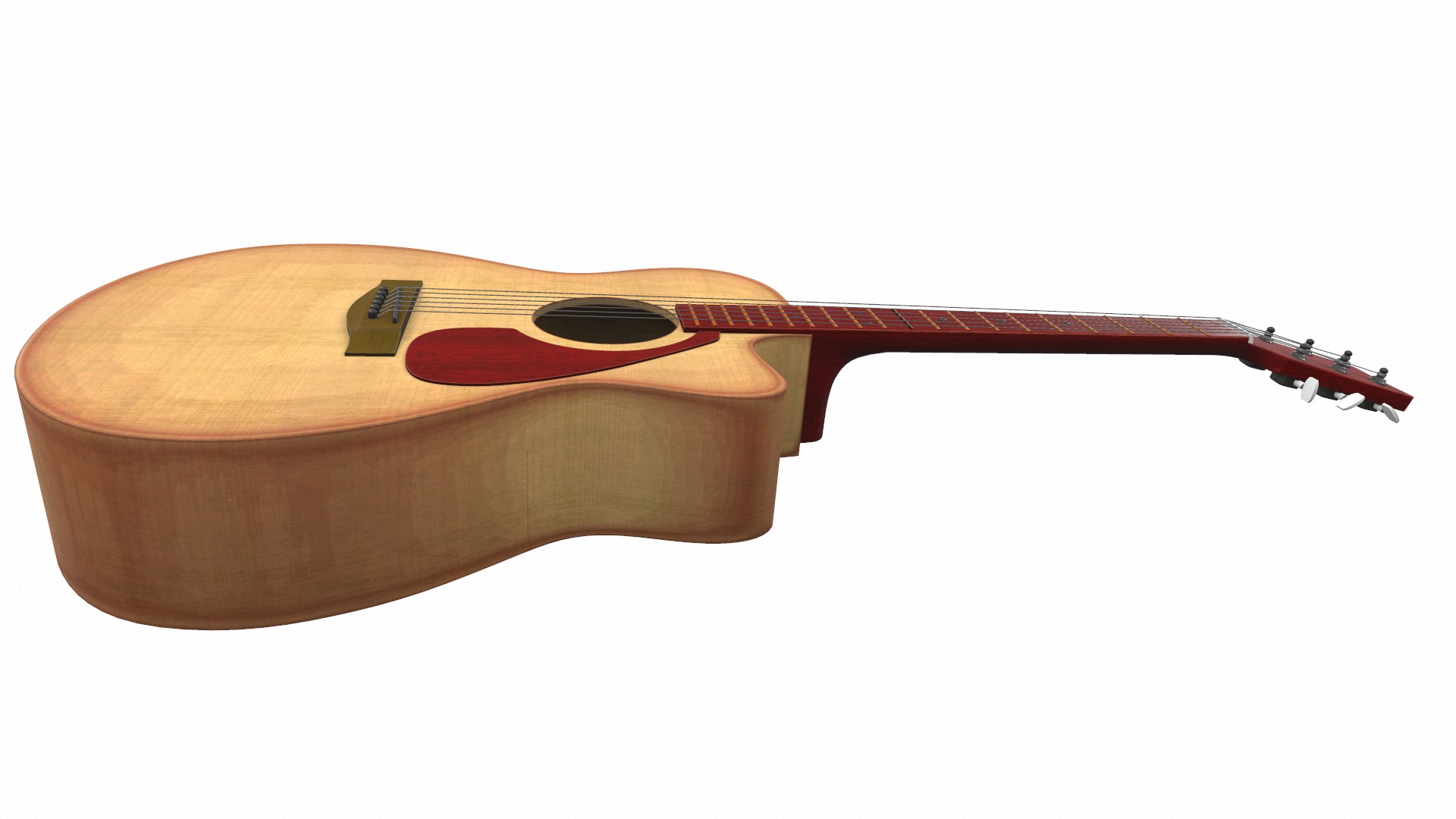 Acoustic bass guitar with strap and stand 3D model_11