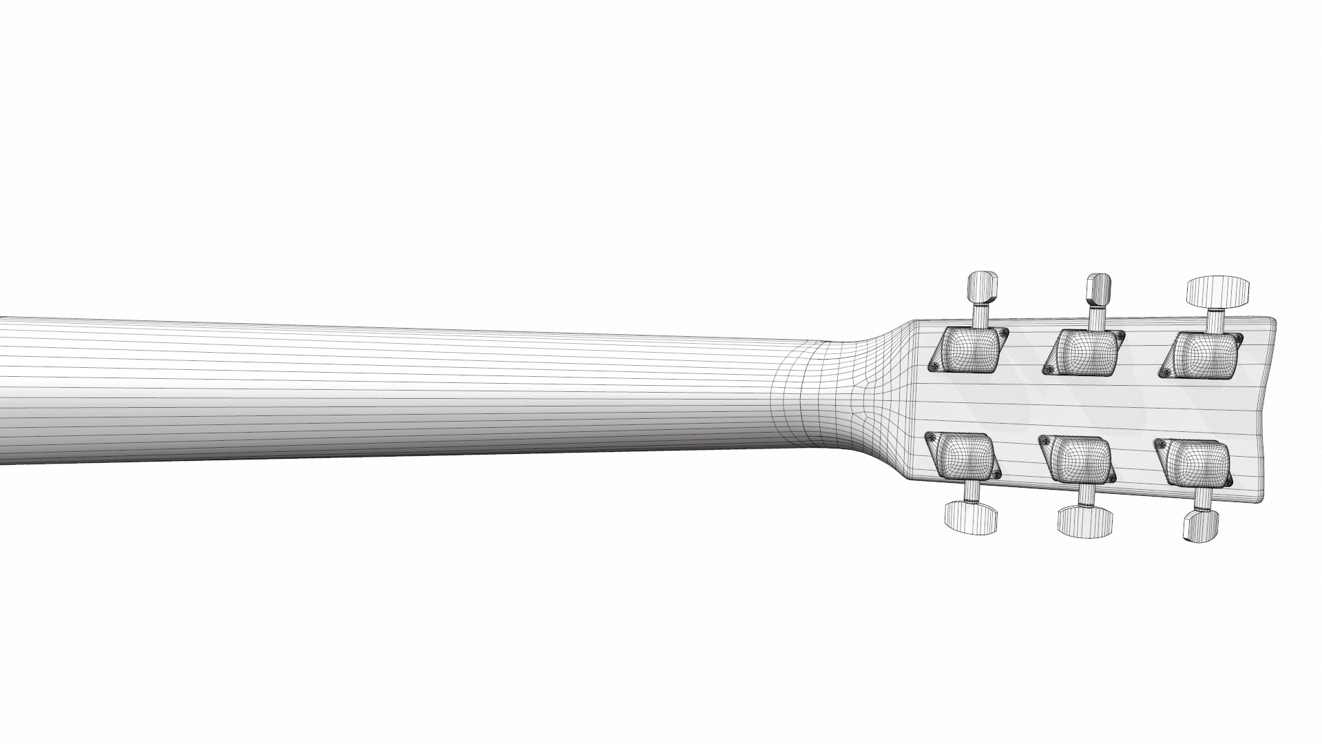 Acoustic bass guitar with strap and stand 3D model_37