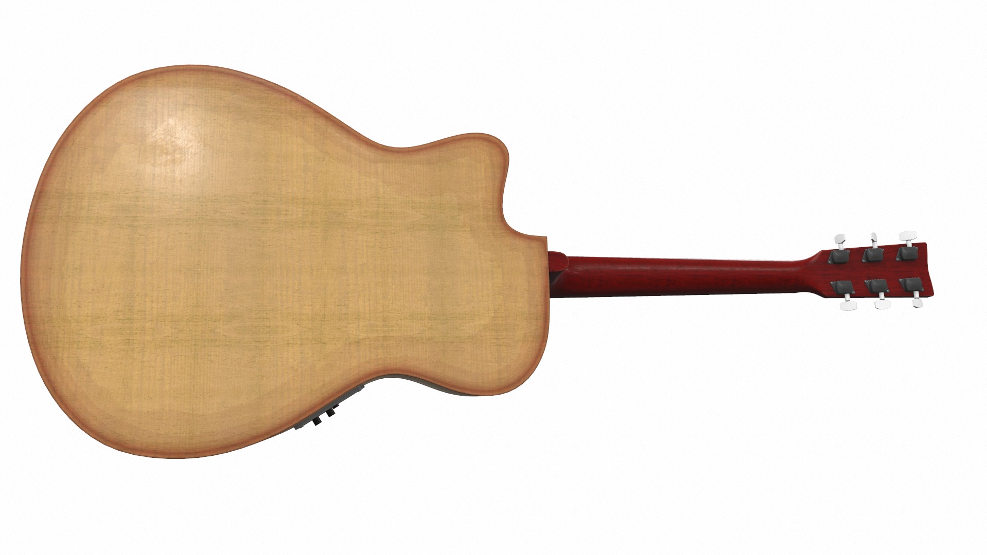 Acoustic bass guitar with strap and stand 3D model_12