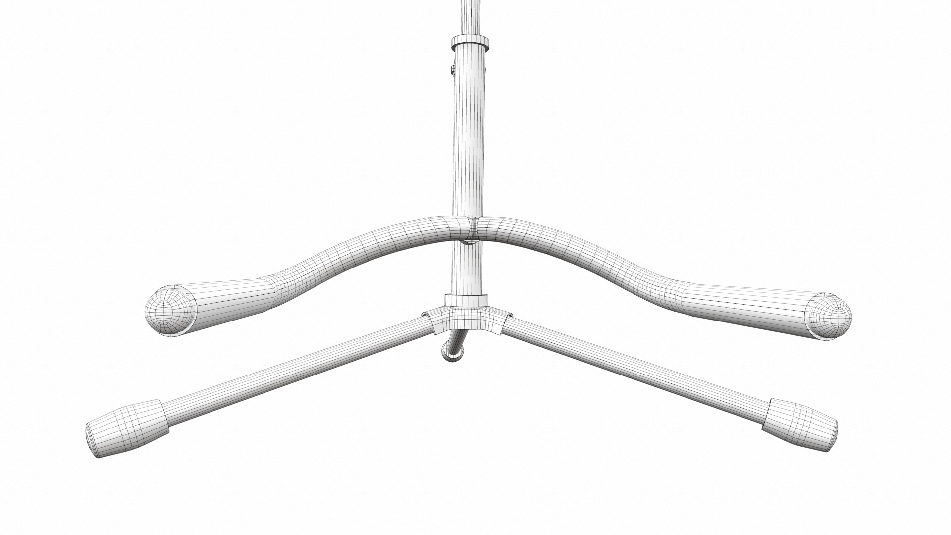 Electric bass guitar with strap and stand 3 3D model_40