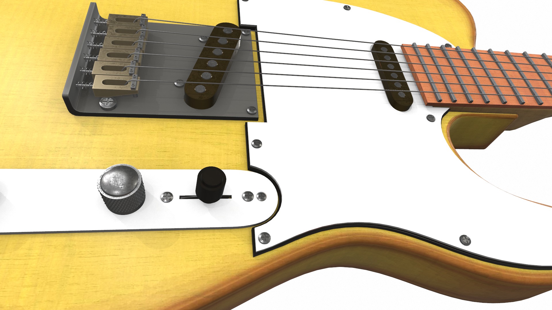 Electric bass guitar with strap and stand 3 3D model_14